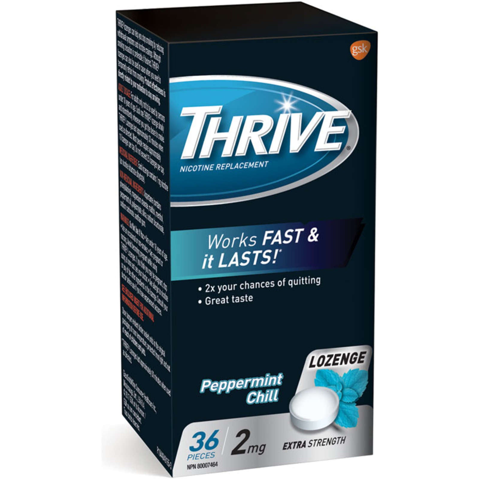 Thrive Lozenges 2mg Extra Strength Nicotine Replacement Mint 36 count