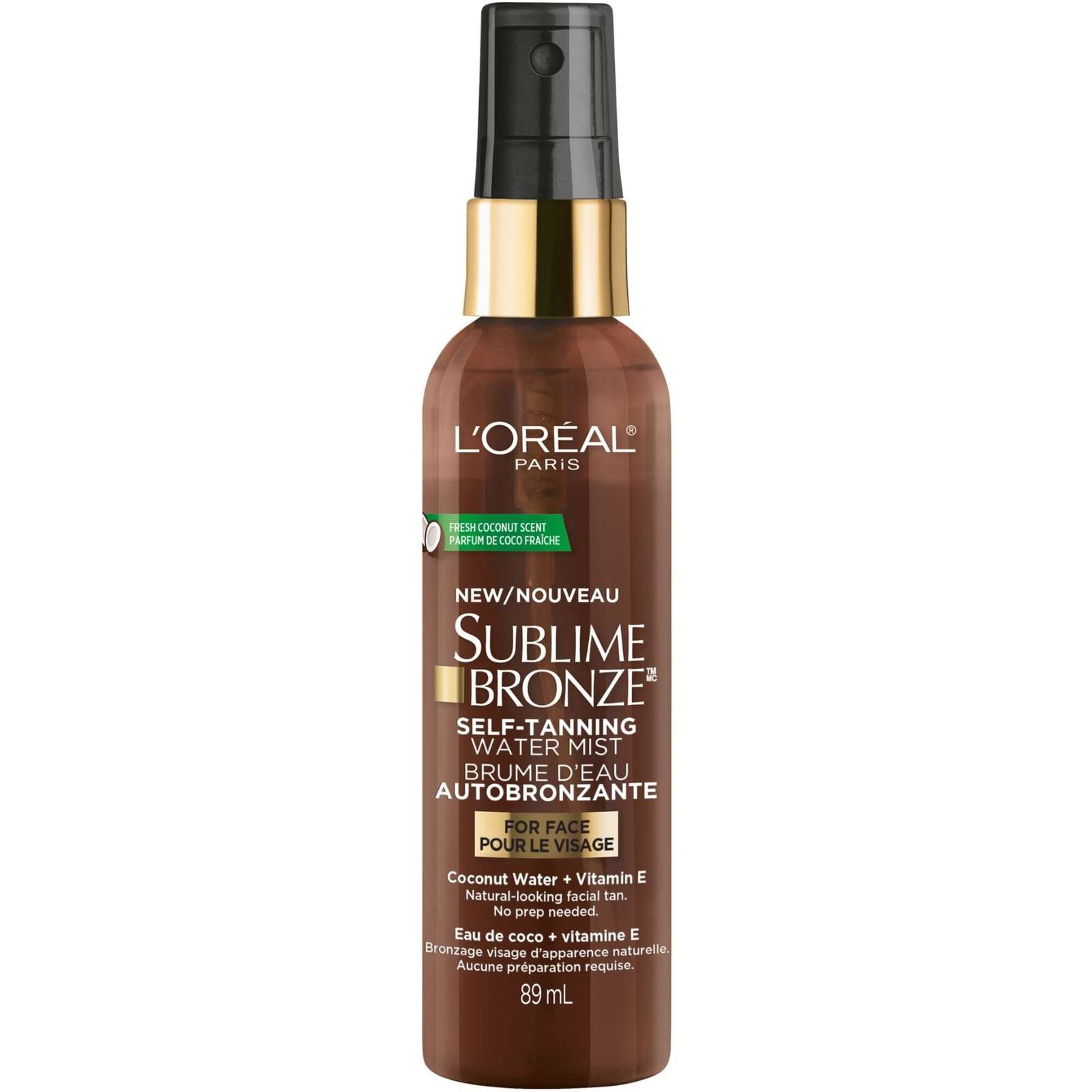 Sublime Bronze Self-Tanning Water Mist for face with Coconut Water + Vitamin E, For Natural Looking Tan