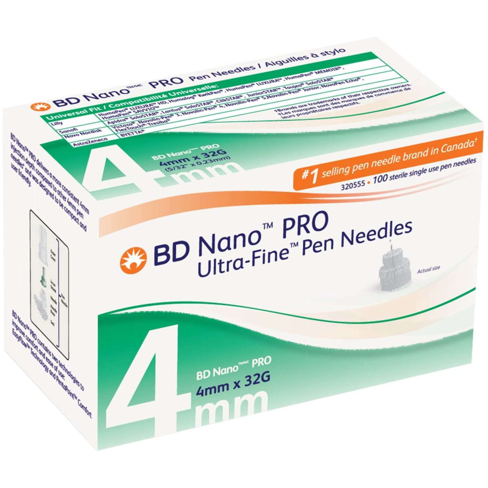 Nano PRO Ultra-Fine Pen Needles 4mm 32G