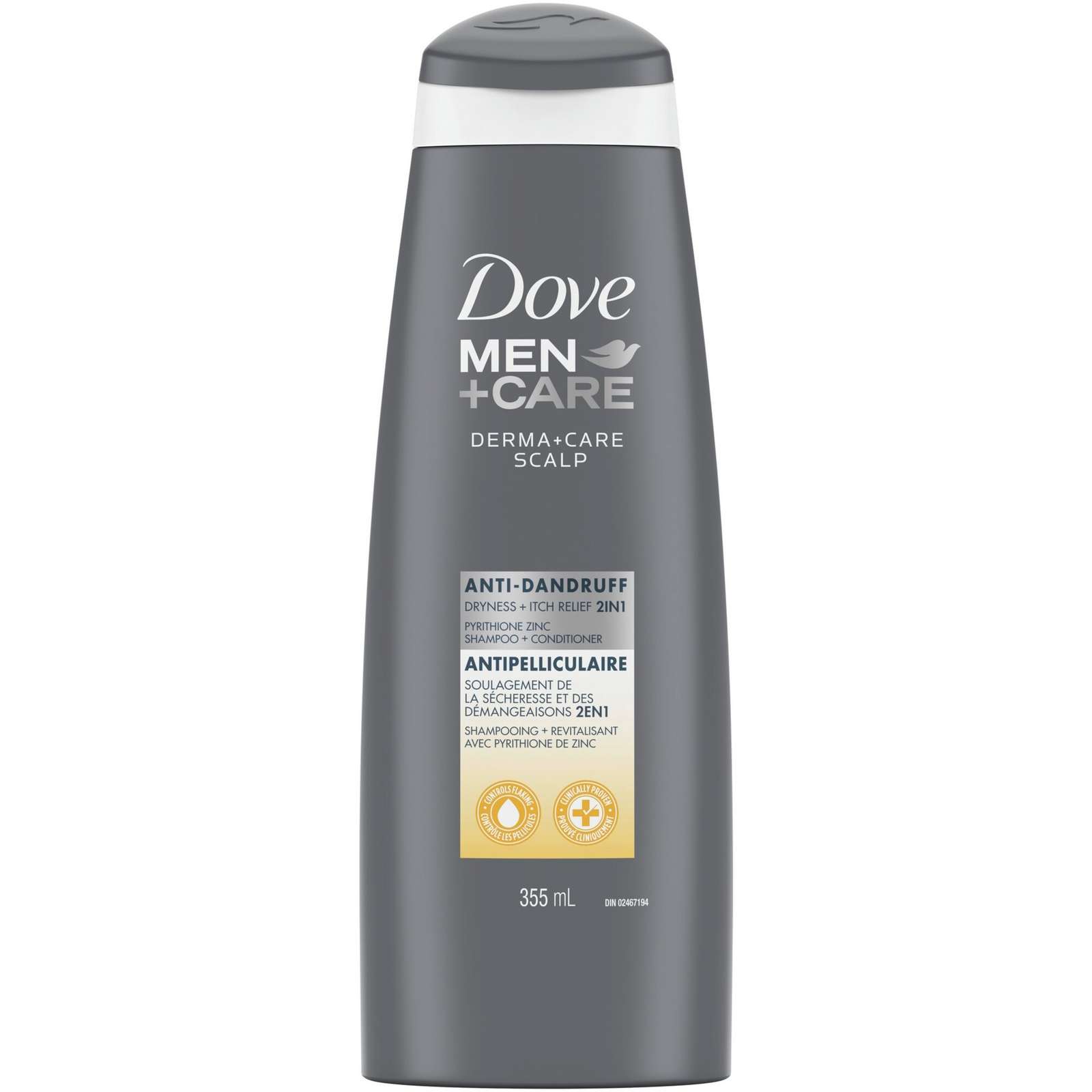 Dove Men+Care Derma+Care Scalp 2in1 Shampoo + Conditioner Anti-Dandruff Itch Relief 355 ML