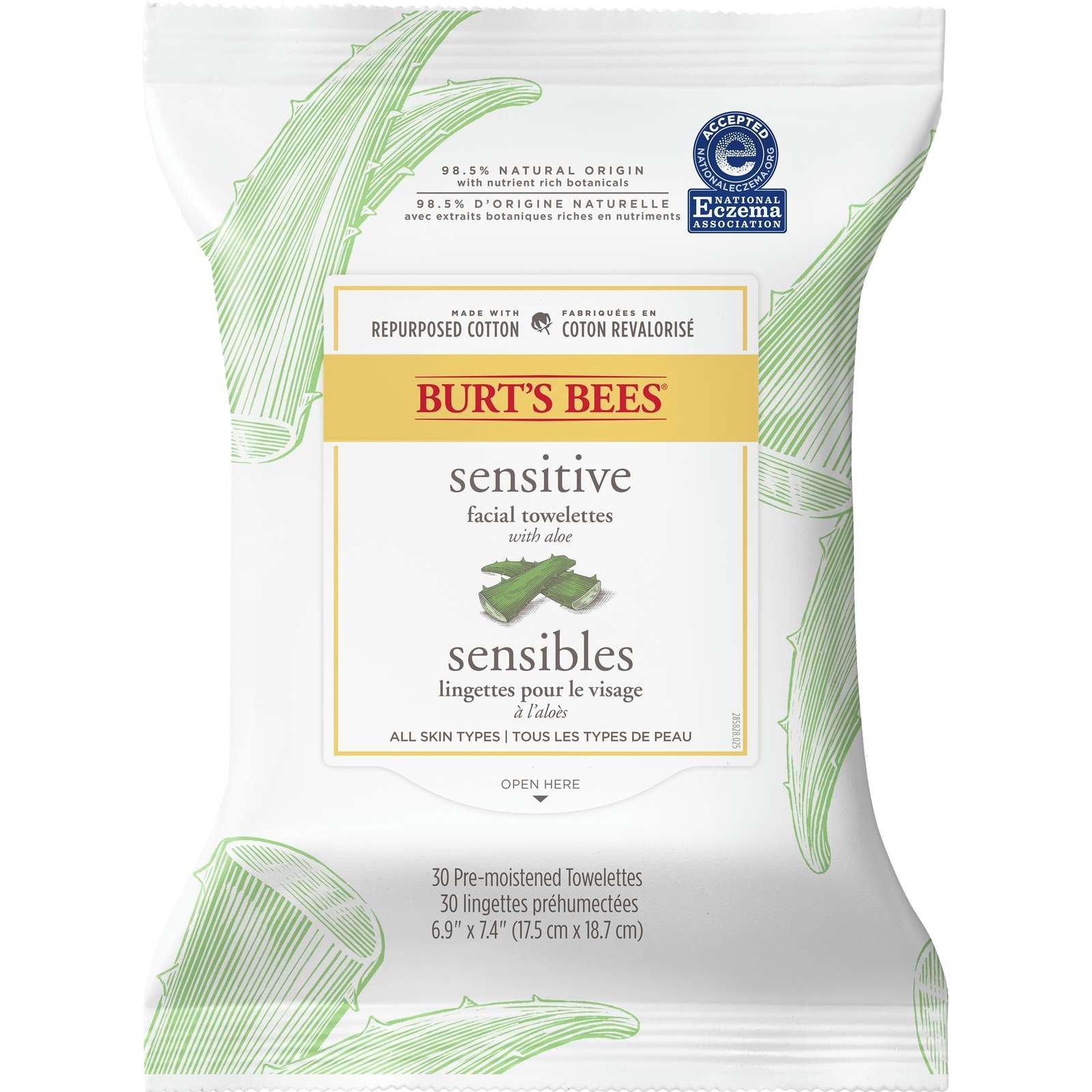 Sensitive Facial Cleansing Towelettes with Cotton Extract