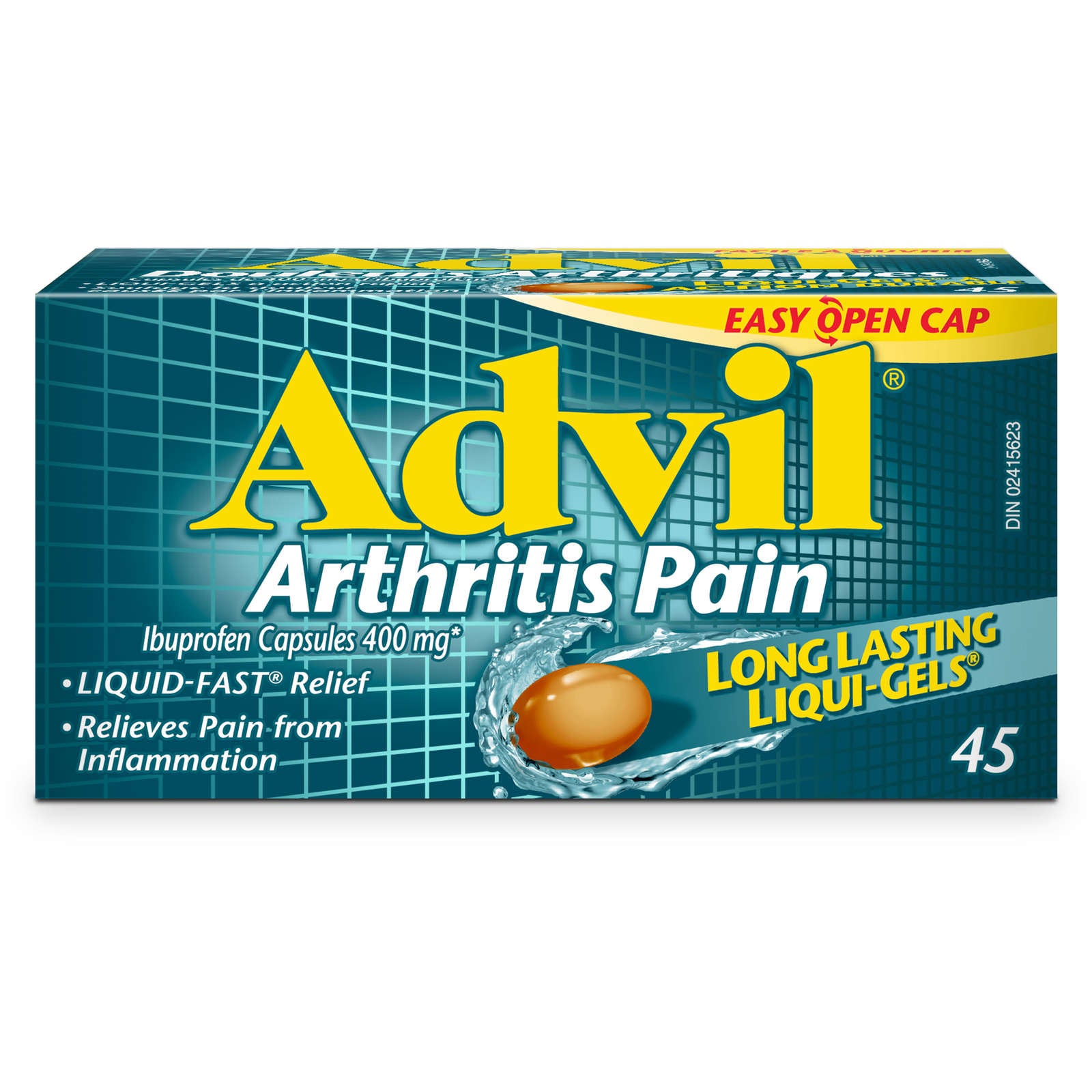 Advil Arthritis Pain Ibuprofen Capsules 400 mg 45 Long Lasting Liqui-Gels