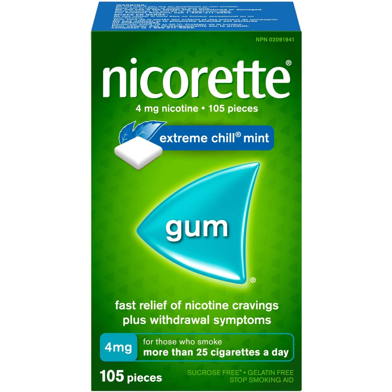 Nicotine Gum, 4 mg, Extreme Chill Mint Flavour