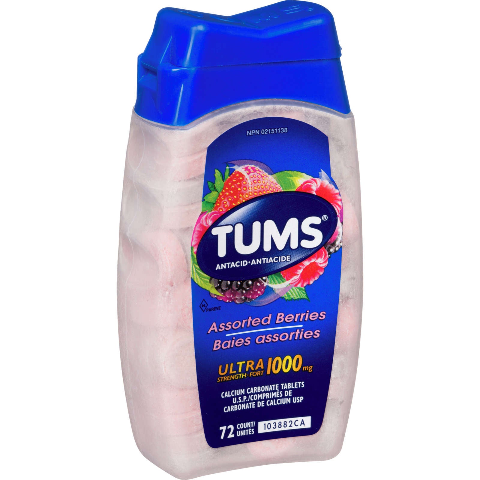 Tums Ultra Assorted Berry 72 count