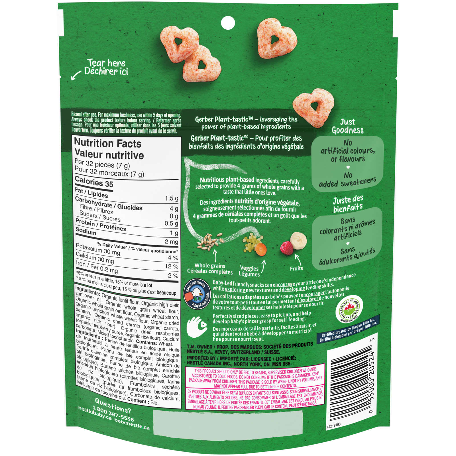 Plant-Tastic Organic Puffed Grain Snack Pouch