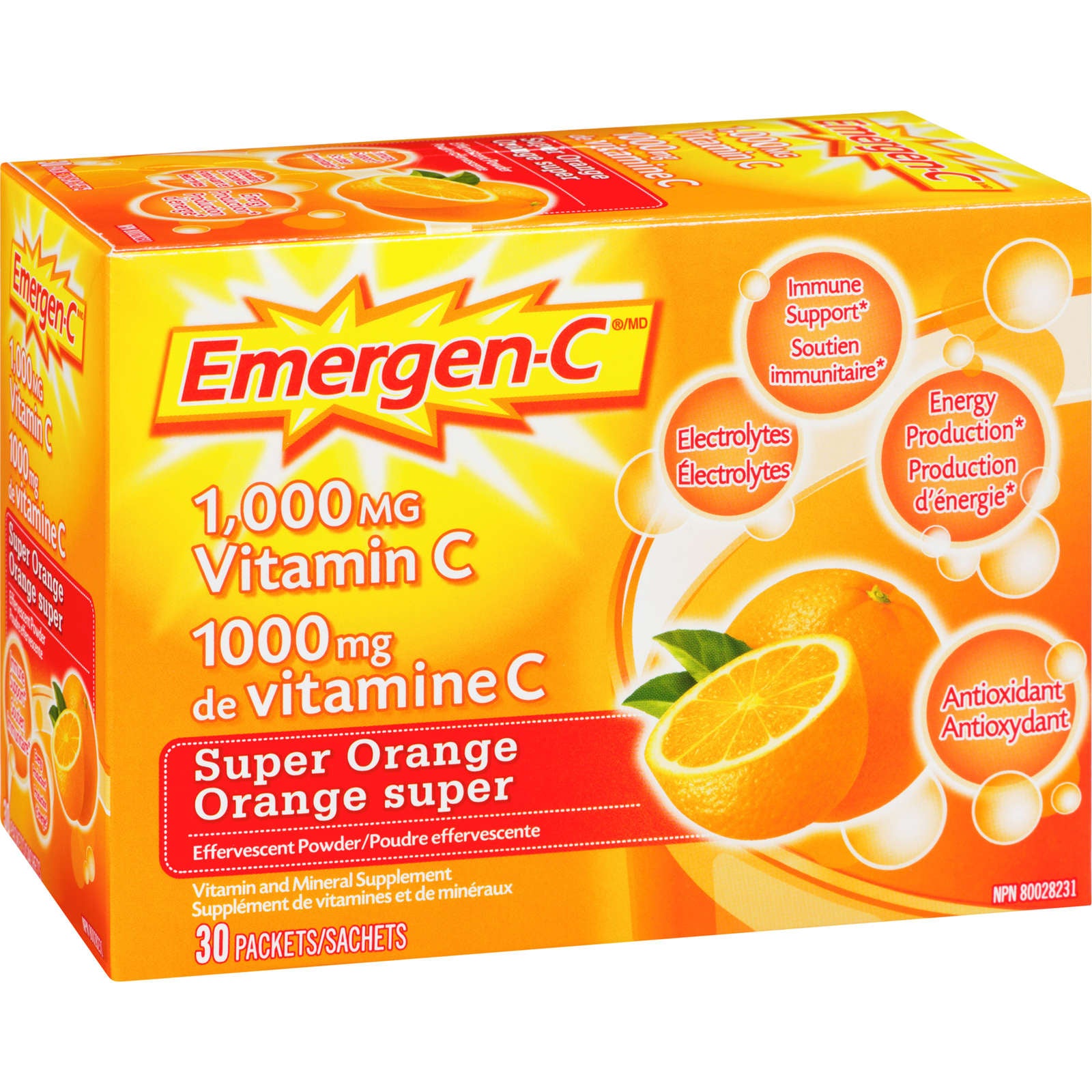 Emergen-C Vitamin C & Mineral Supplement Fizzy Drink Mix, Super Orange