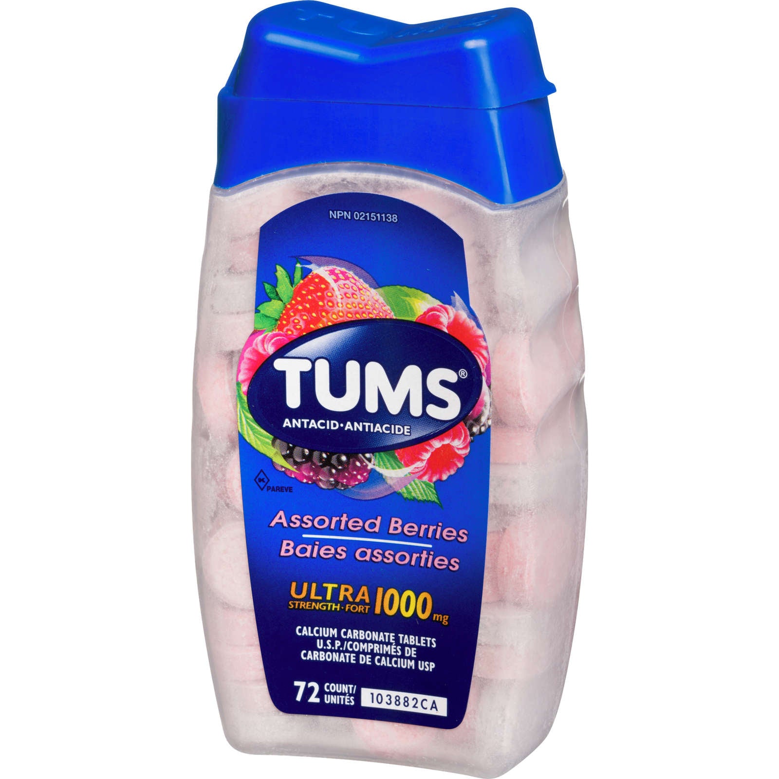 Tums Ultra Assorted Berry 72 count