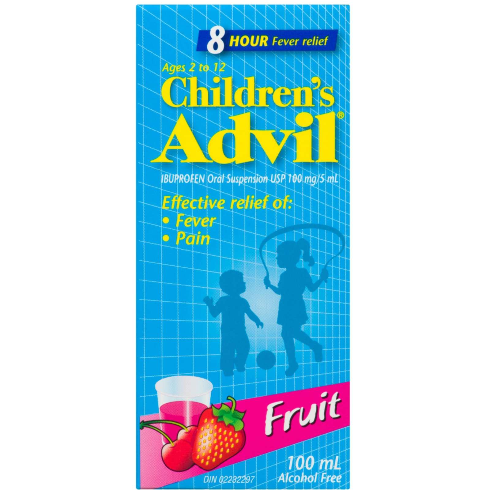 Children's Advil Fever and Pain Relief Ibuprofen Oral Suspension, Fruit, 100 mL