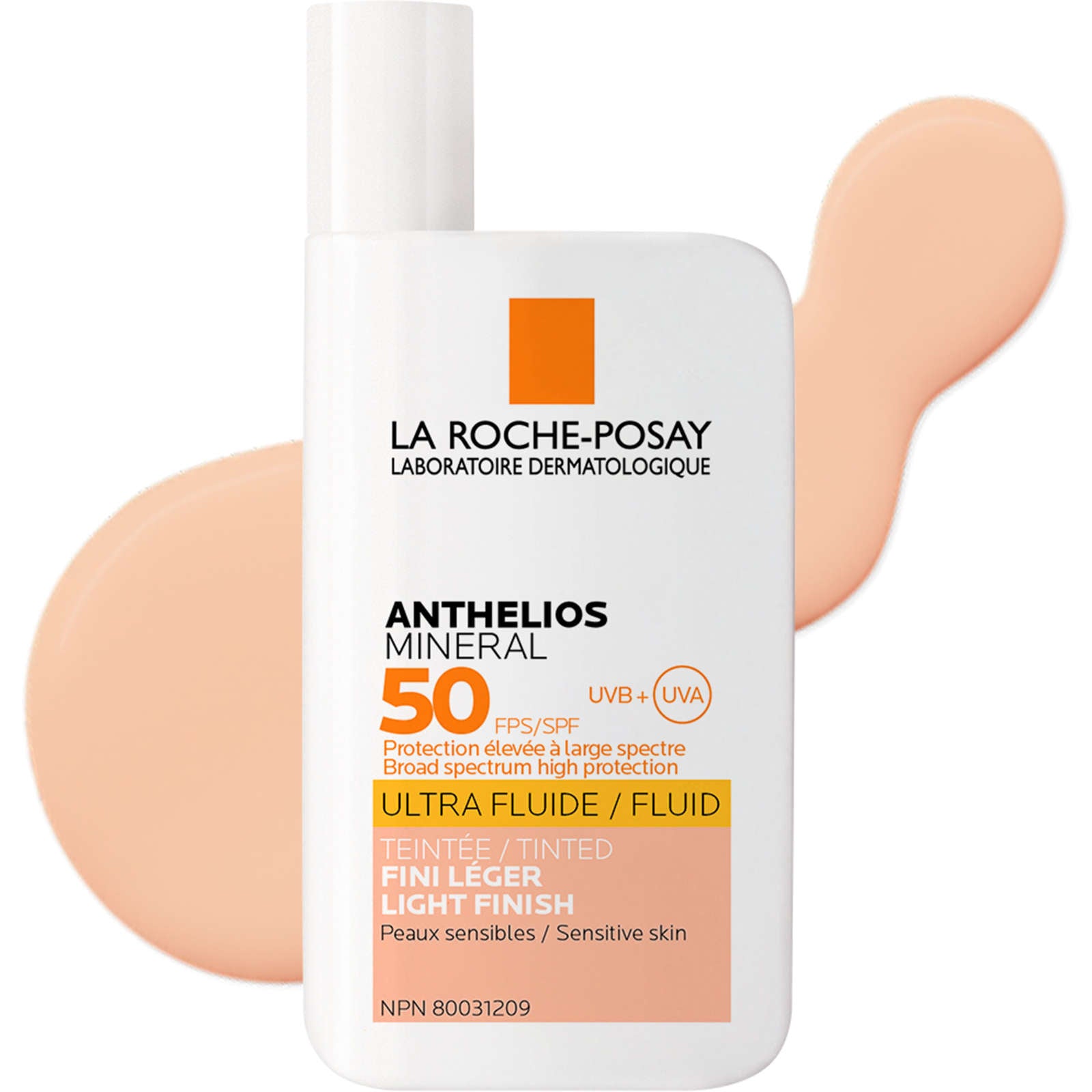 Anthelios Mineral Tinted Ultra-Fluid Face Sunscreen Lotion SPF50 For Sensitive Skin