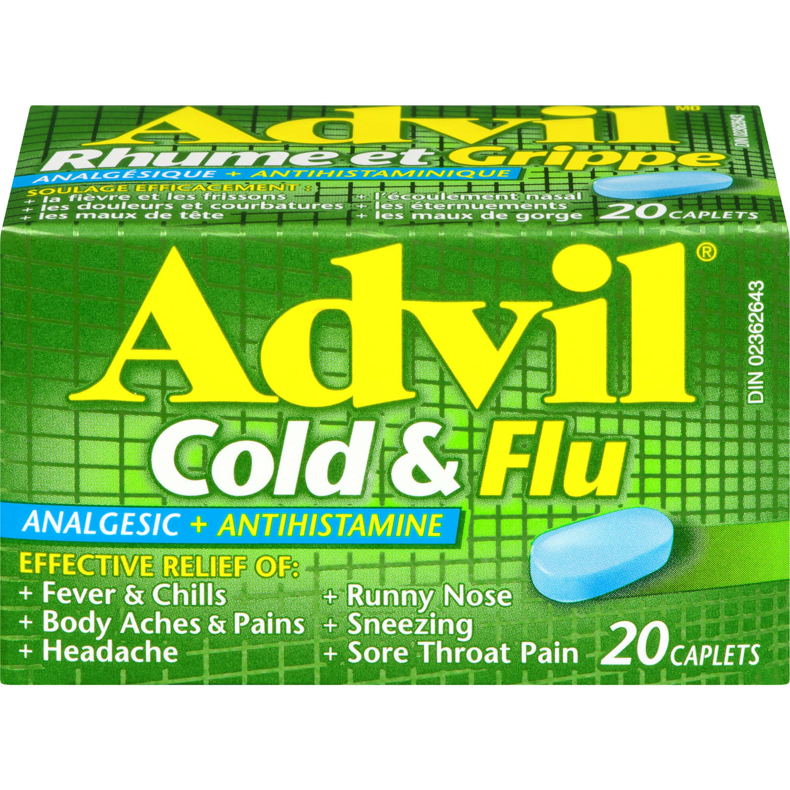 Advil Cold & Flu Analgesic + Antihistamine 20 Caplets