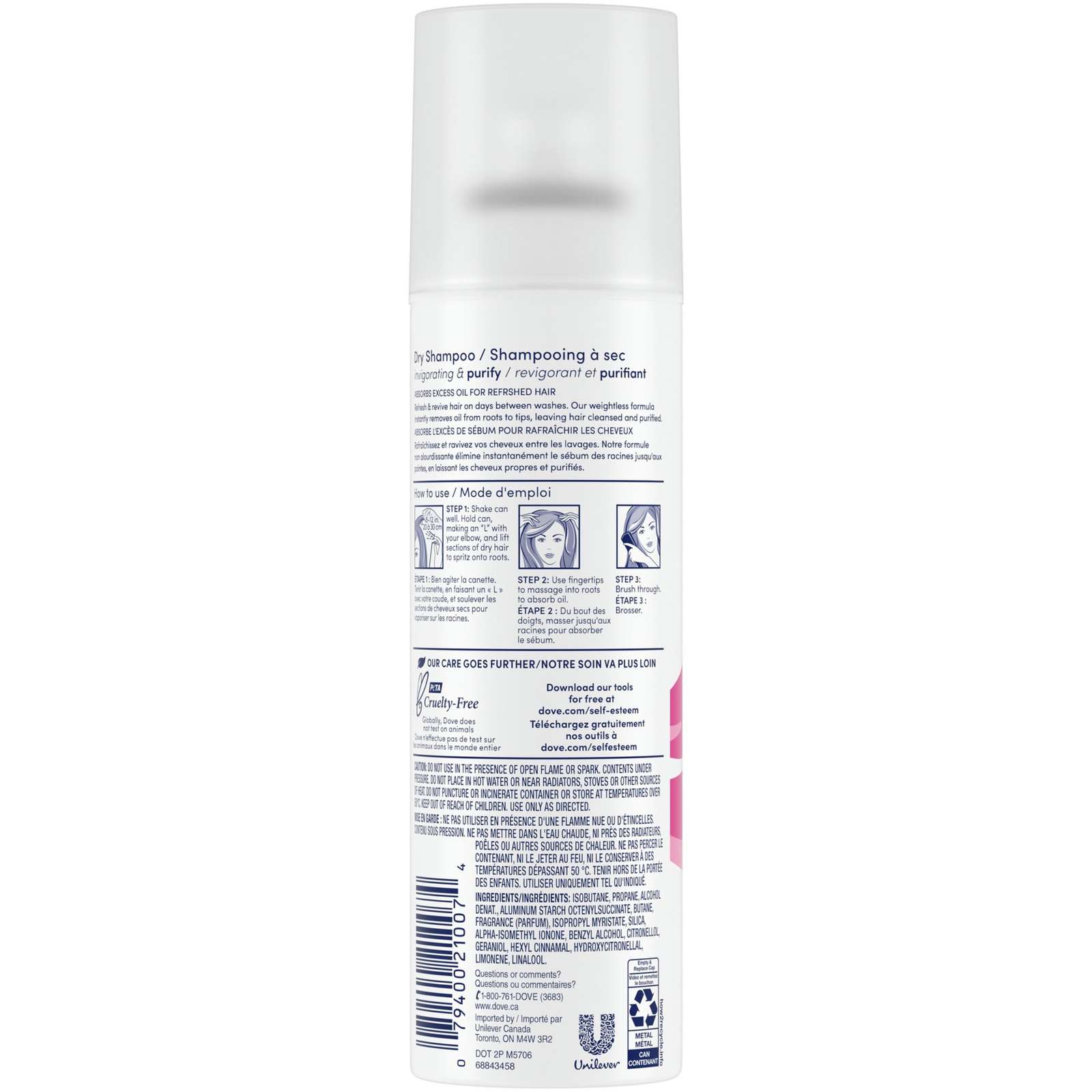 Dove Dry Shampoo care for in between washes Invigorating weightless formula 142 g