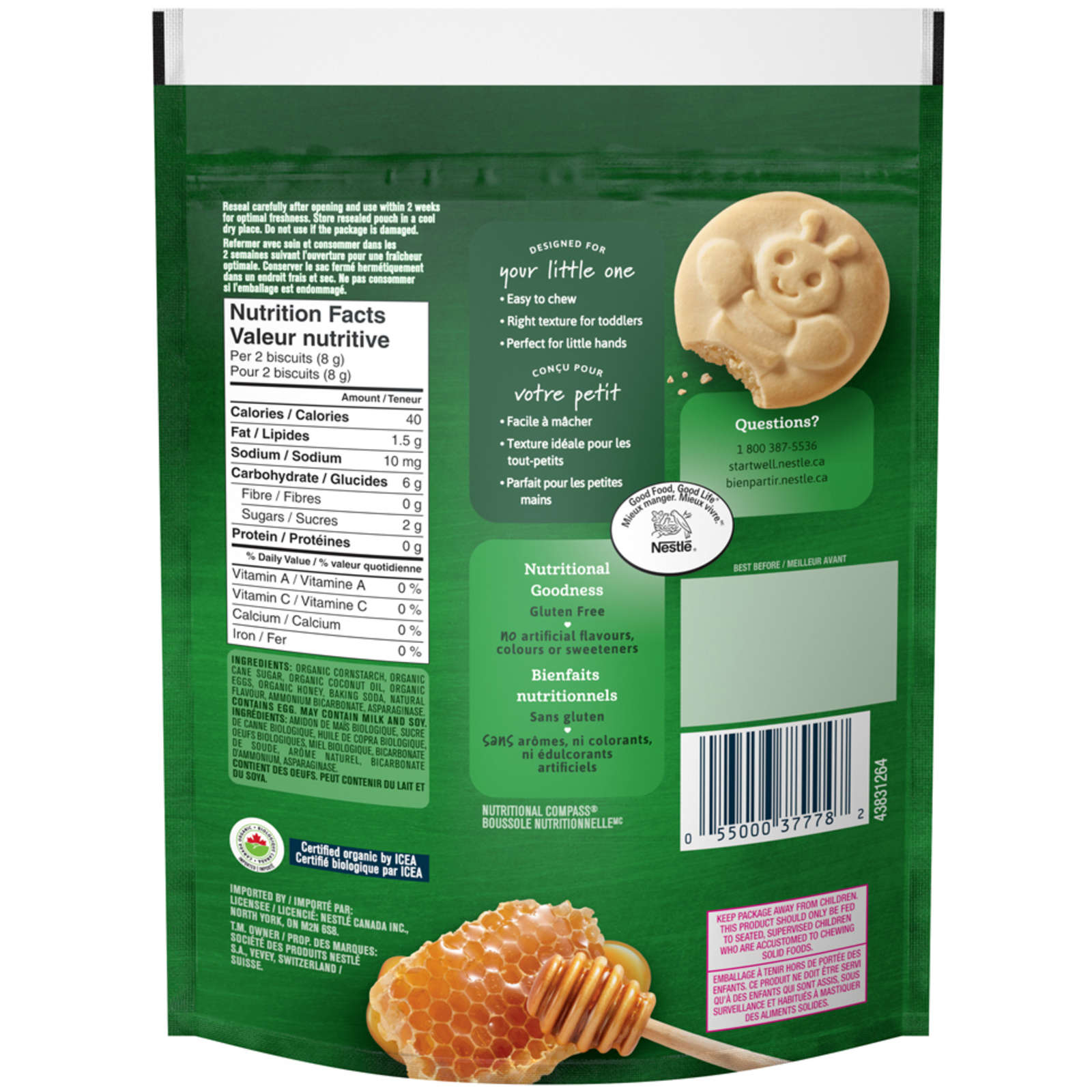 Organic Biscuits Honey Flavour Toddler Snack