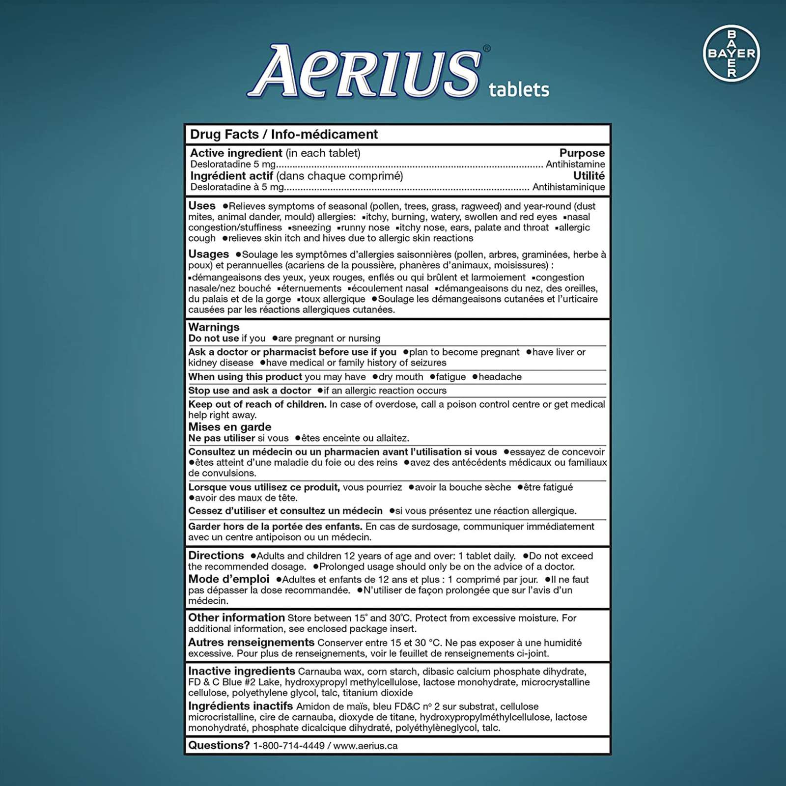 Aerius Allergy Medicine, Fast Relief, 24-Hour, Non-Drowsy, 15 Symptoms, 80 Tablets