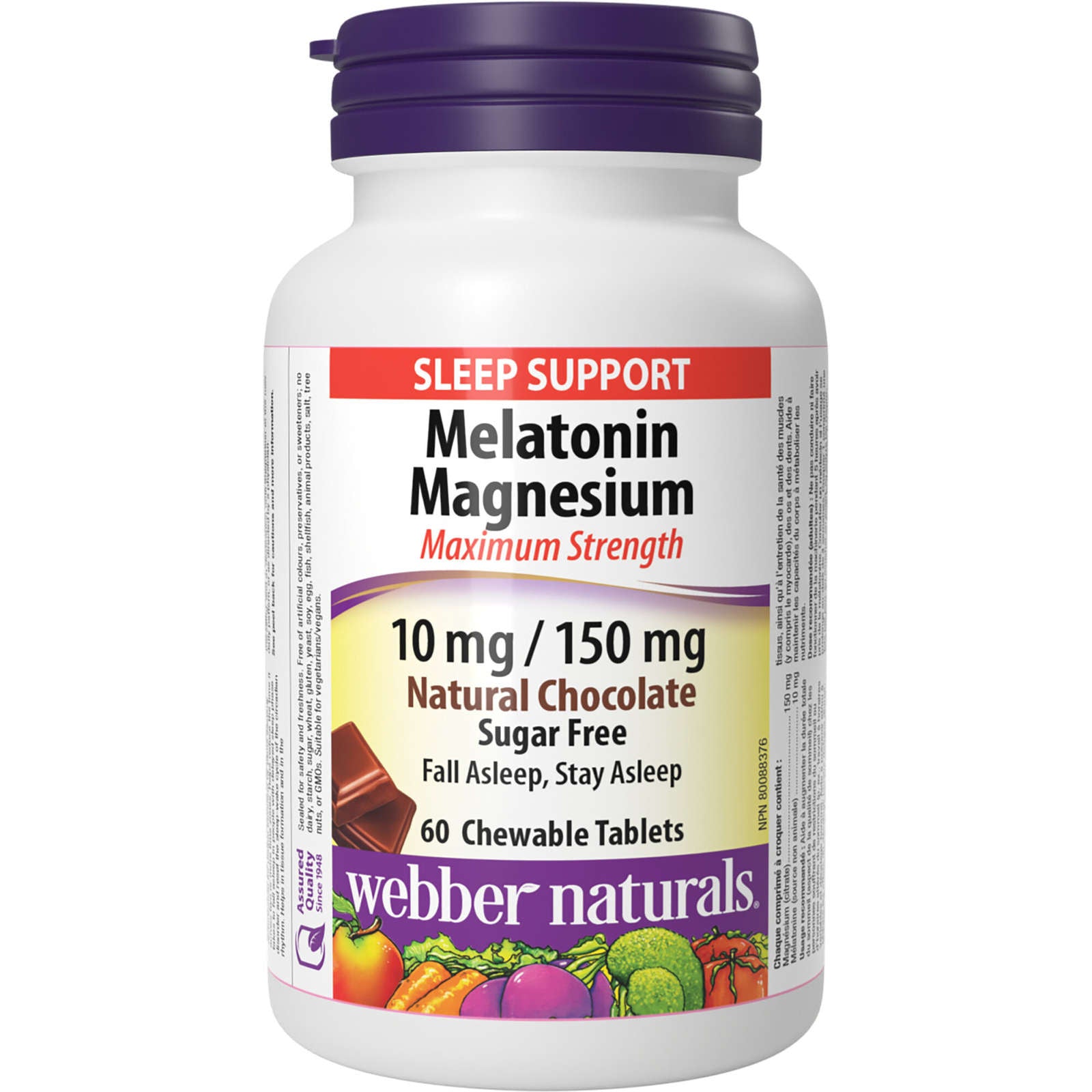 Melatonin Magnesium Maximum Strength 10 mg/150 mg Natural Chocolate