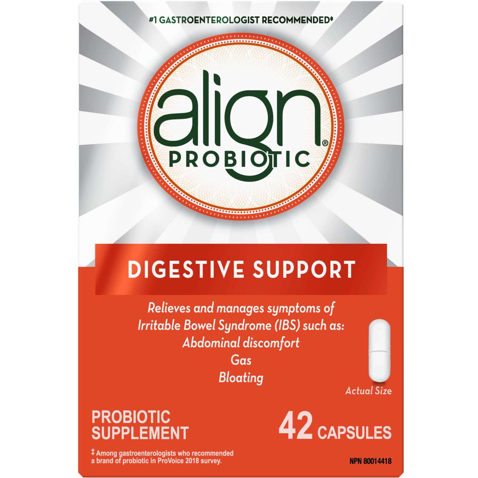 Align Probiotics, Daily Probiotic Supplement for Digestive Care, 42 vegetarian capsules