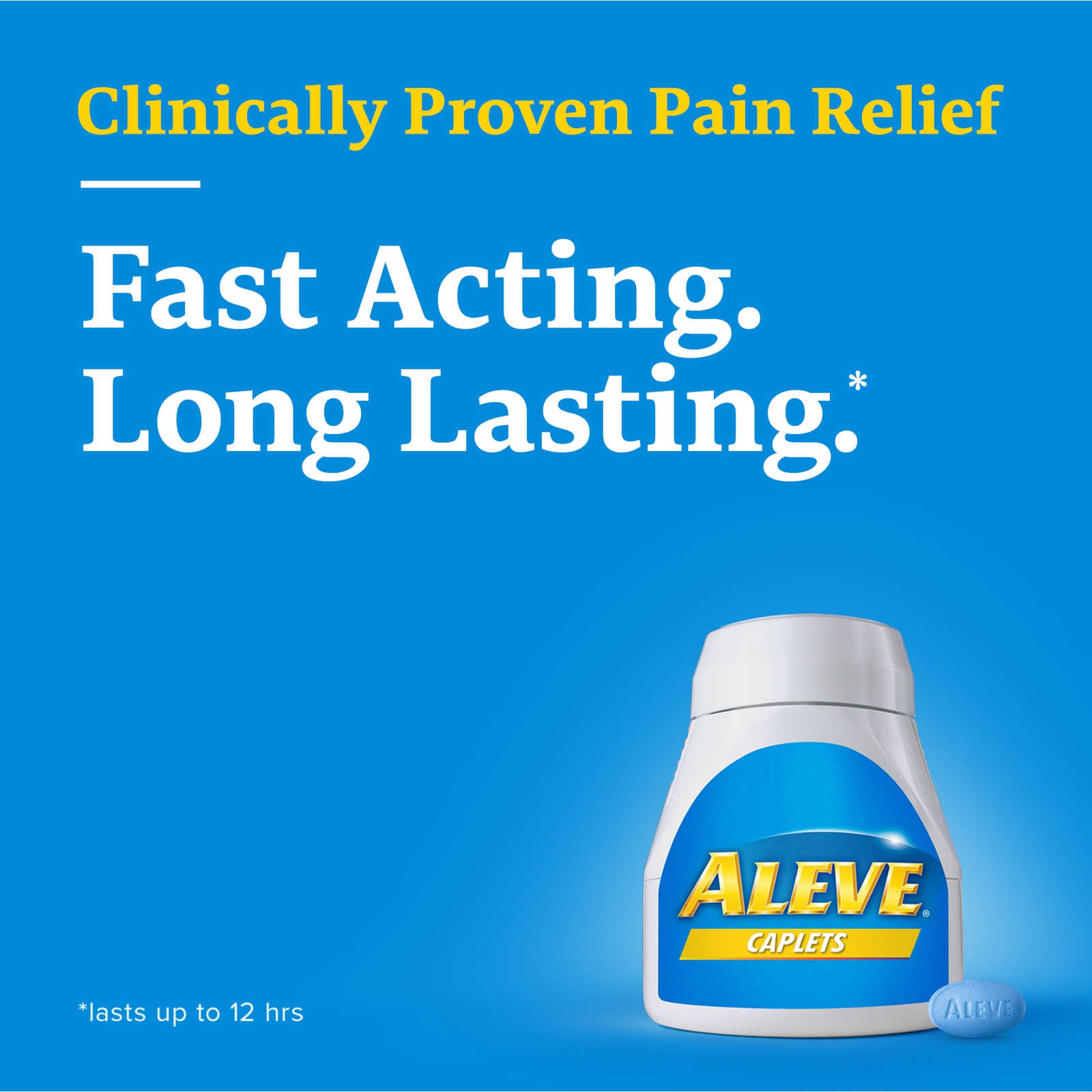 ALEVE Pain Relief, Clinically Proven, Fast-Acting, Long-Lasting, Naproxen Sodium, 50 Caplets