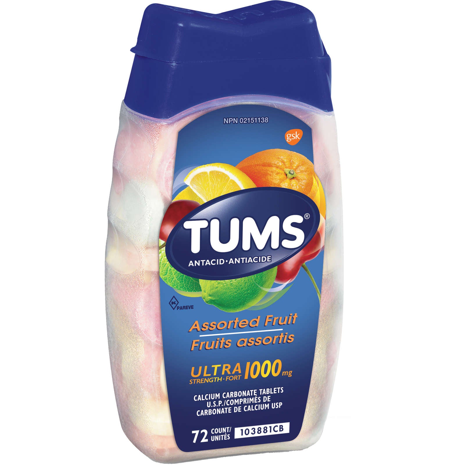 Tums Ultra Assorted Fruit 72 count