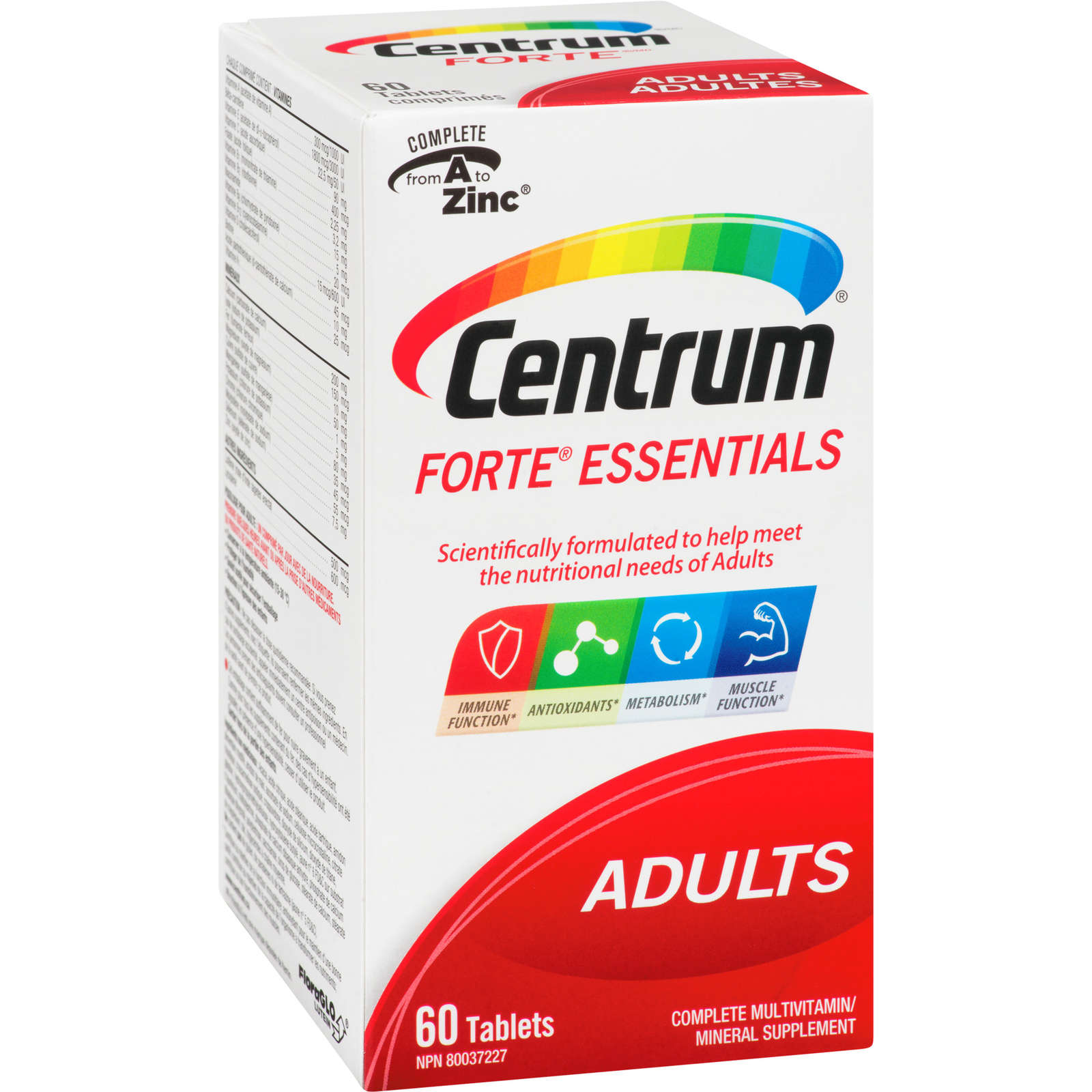 Centrum Forte Essentials Adult Multivitamin and Multimineral Supplement Tablets, 60 Count