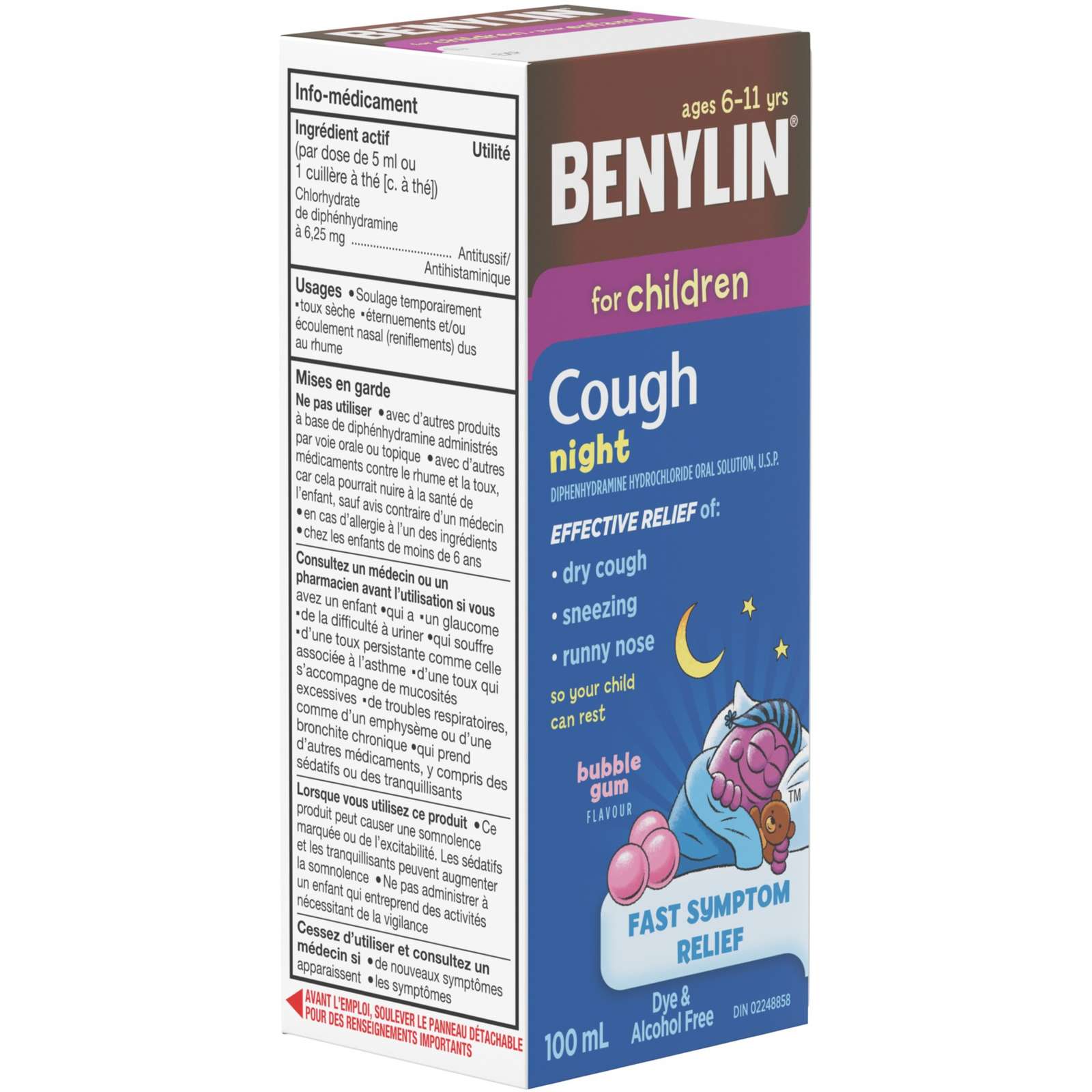 Childrens' Cough & Cold Relief, Night, Bubble Gum Flavour