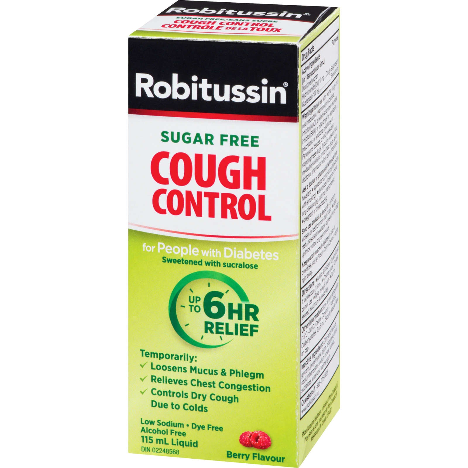 Robitussin Cough Control Liquid People with Diabetes Berry Flavour 115 ml