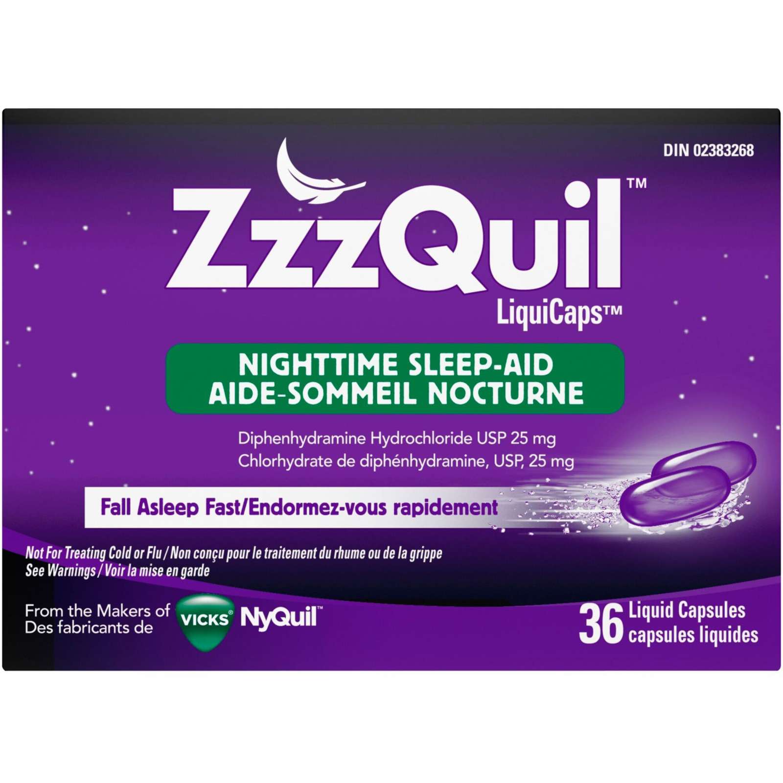 ZzzQuil Nighttime Sleep-Aid LiquiCaps, 36 Count