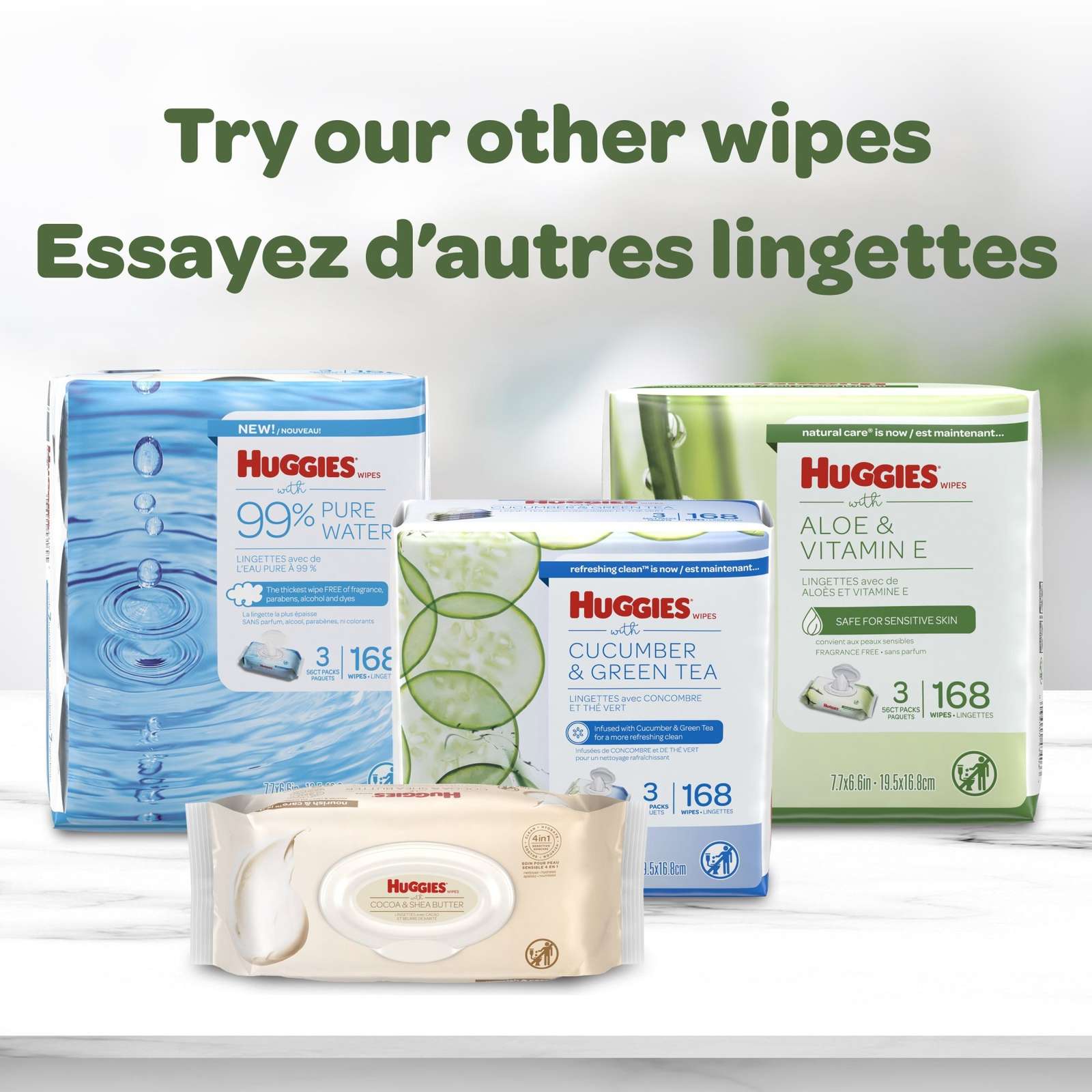 Huggies Natural Care Sensitive Baby Wipes, Unscented, 10 Flip-Top Packs (560 Wipes Total)