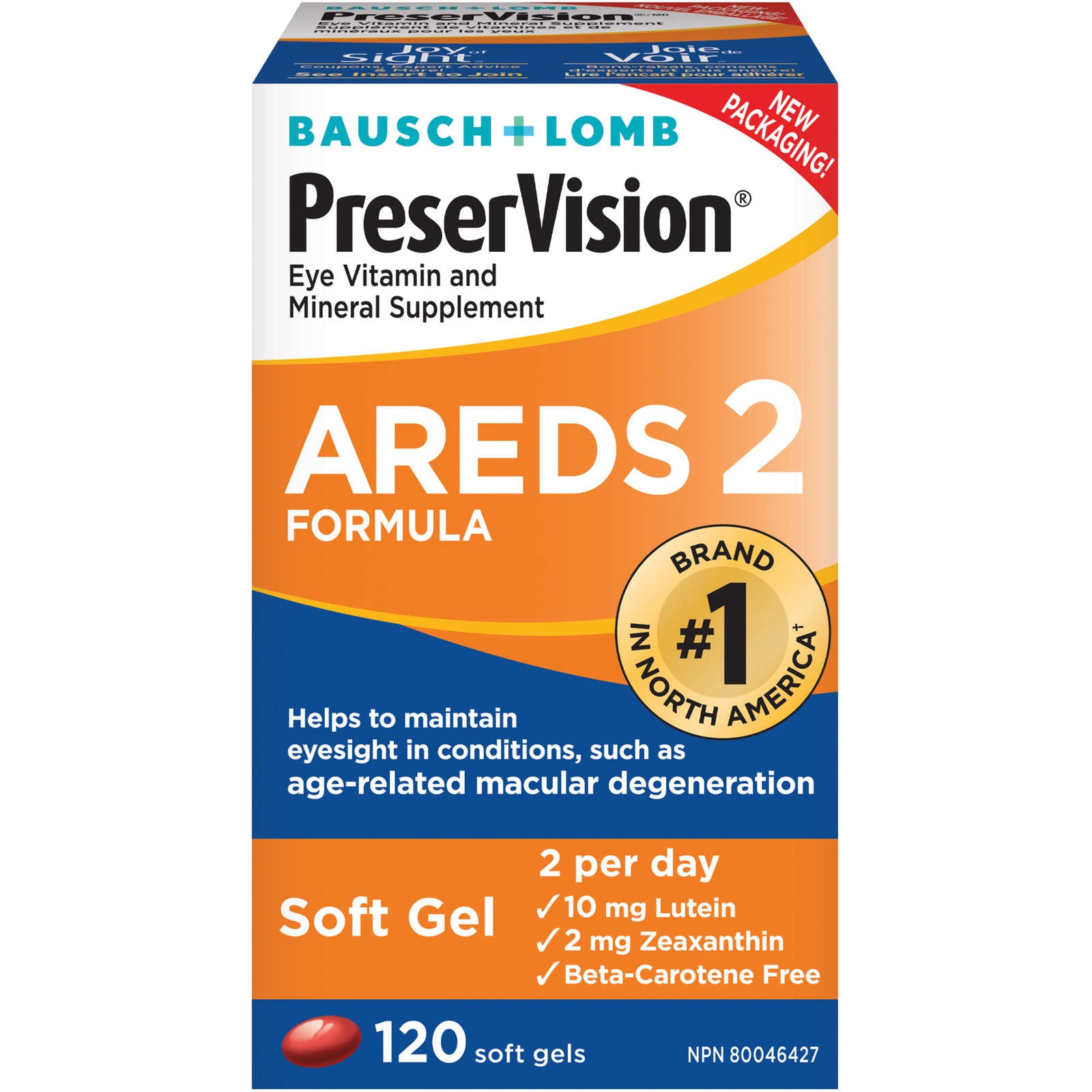 PreserVision Eye Vitamin & Mineral Supplements AREDS 2 Formula 120 Soft Gels