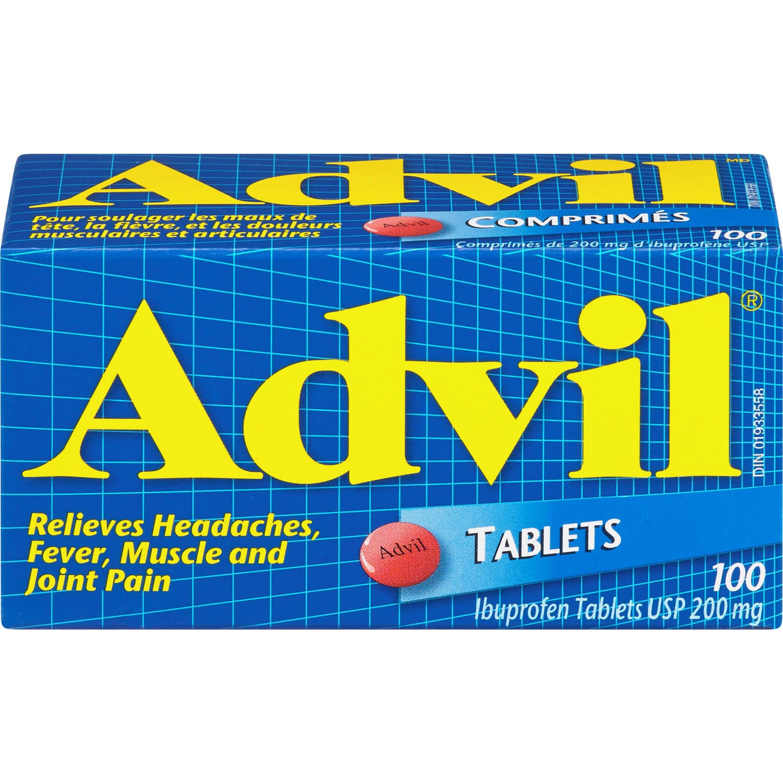 Advil Regular Strength Ibuprofen Tablets for Headaches and Pain Relief, 200 mg, 100 Count