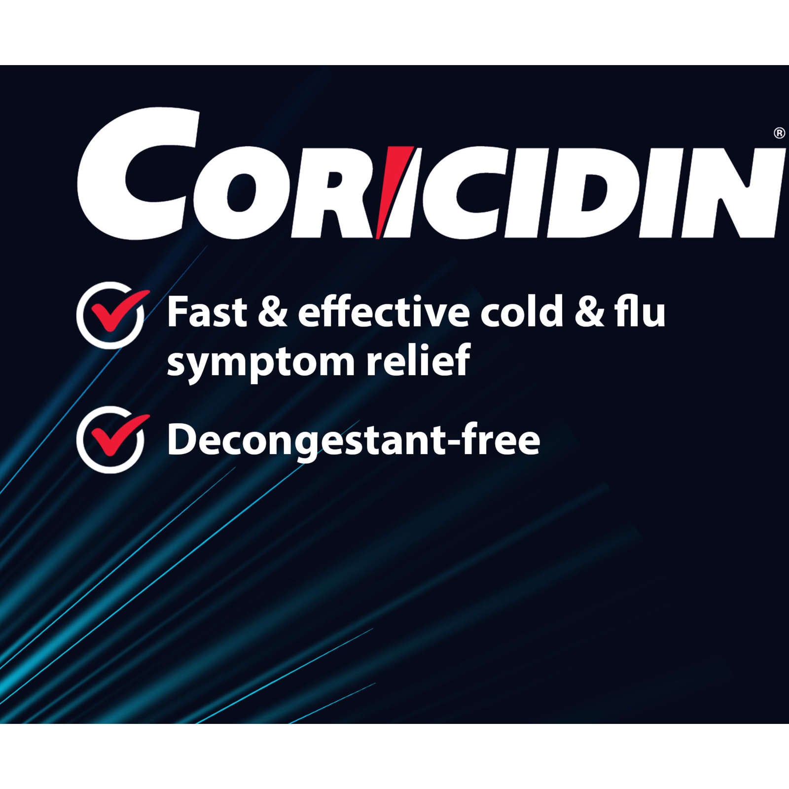 Coricidin Decongestant Free Cough and Cold Medicine - Cough, cold and flu medicine for adults – Effective Symptom Relief From Sore Throat, Cough, Chest Congestion, Fever, and Headaches, 24 Liquid Gels