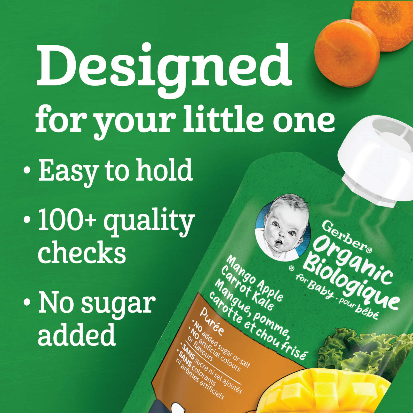 Organic Purée Mango Apple Carrot Kale Baby Food