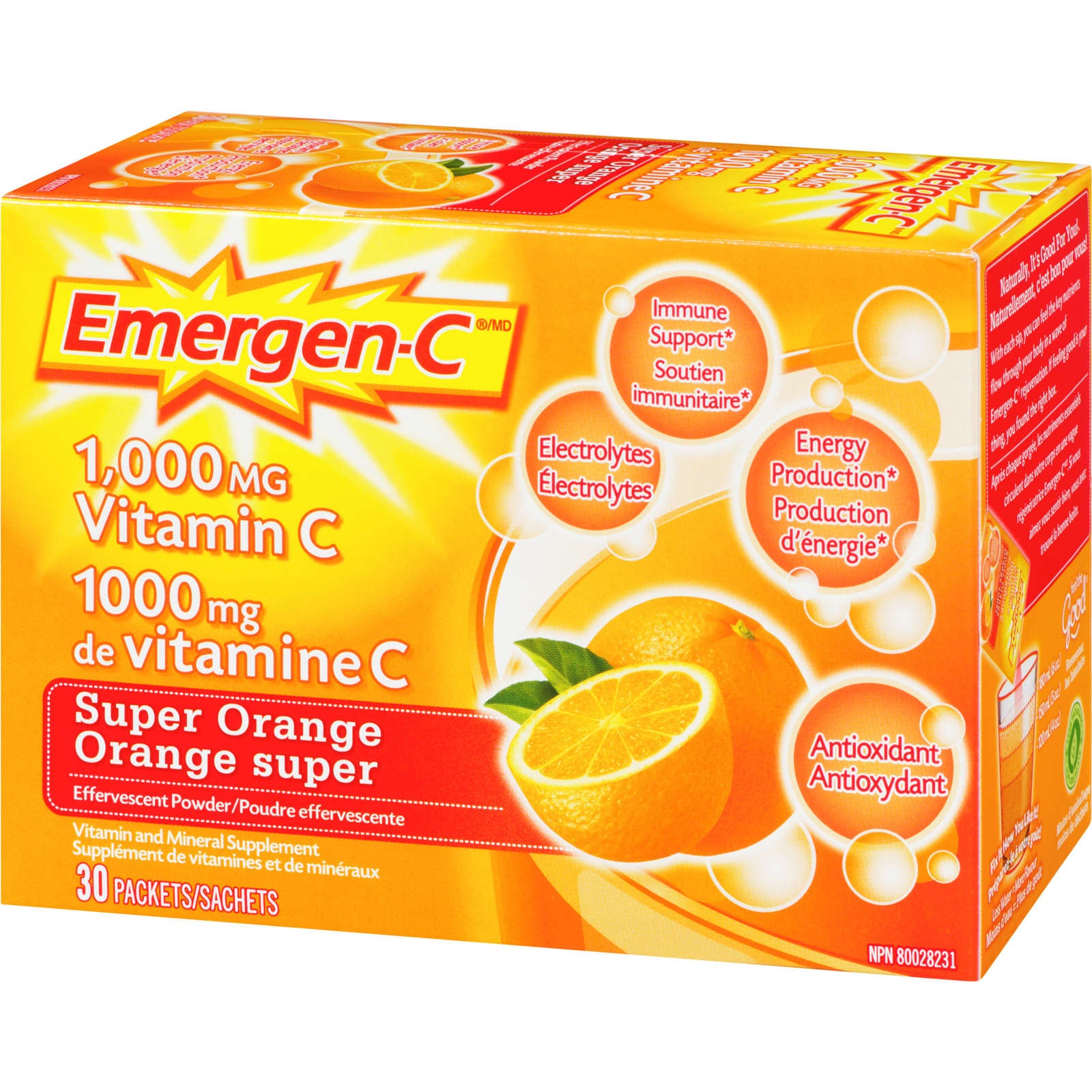 Emergen-C Vitamin C & Mineral Supplement Fizzy Drink Mix, Super Orange