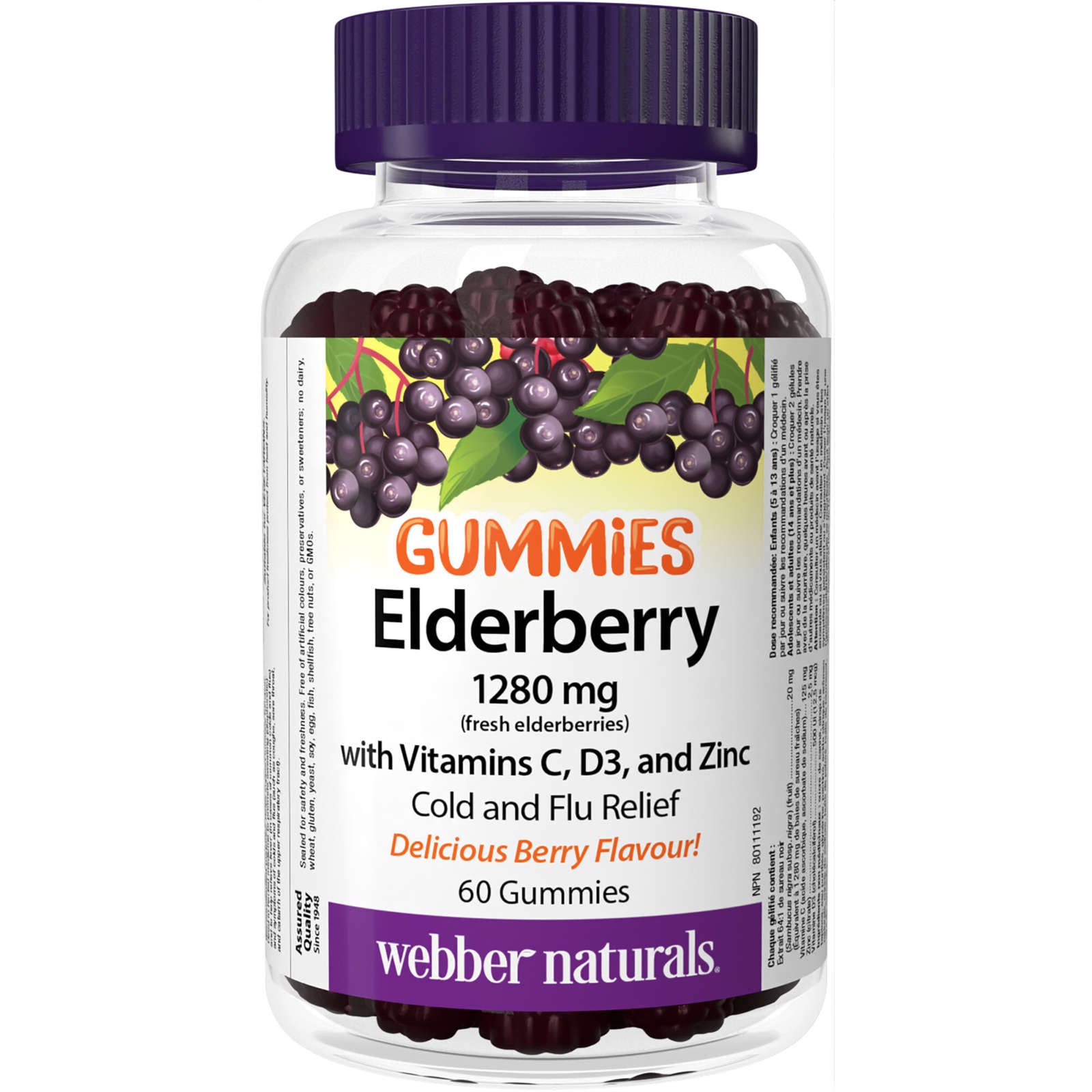 Elderberry Gummies with Vitamins C, D3, and Zinc