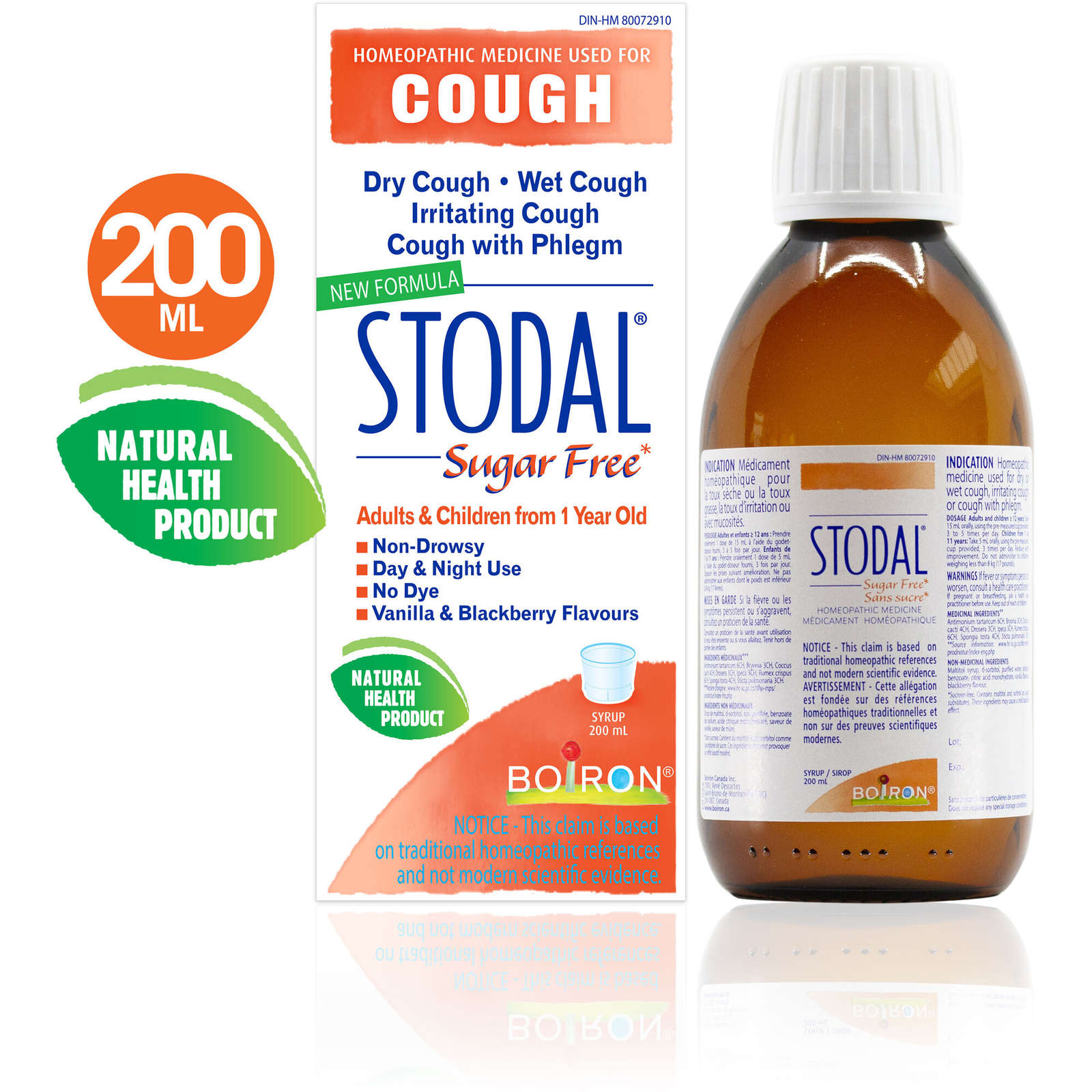 Stodal Sugar Free for Dry Cough or Wet Cough, Irritating Cough and Cough with Phlegm.