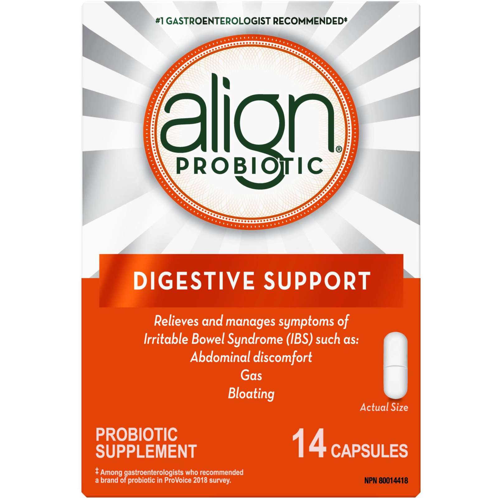 Align Probiotics, Daily Probiotic Supplement for Digestive Care, 14 vegetarian capsules