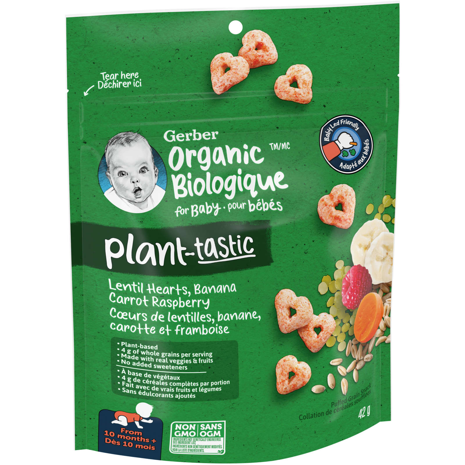 Plant-Tastic Organic Puffed Grain Snack Pouch