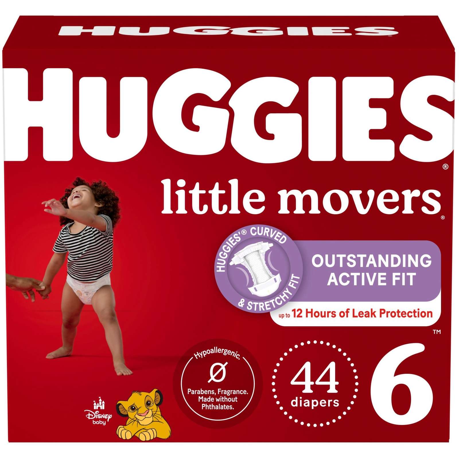 Huggies Little Movers Baby Diapers, Size 6, 44 Count