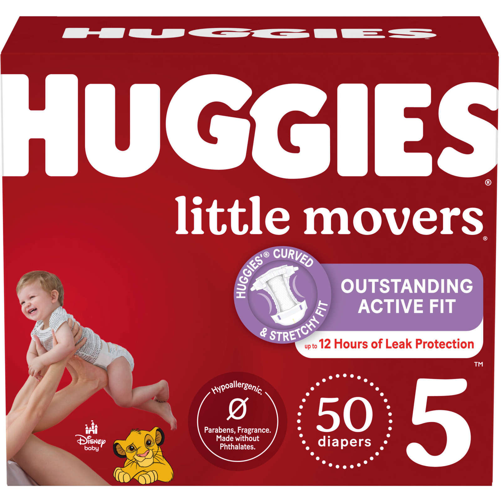 Huggies Little Movers Baby Diapers, Size 5, 50 Count