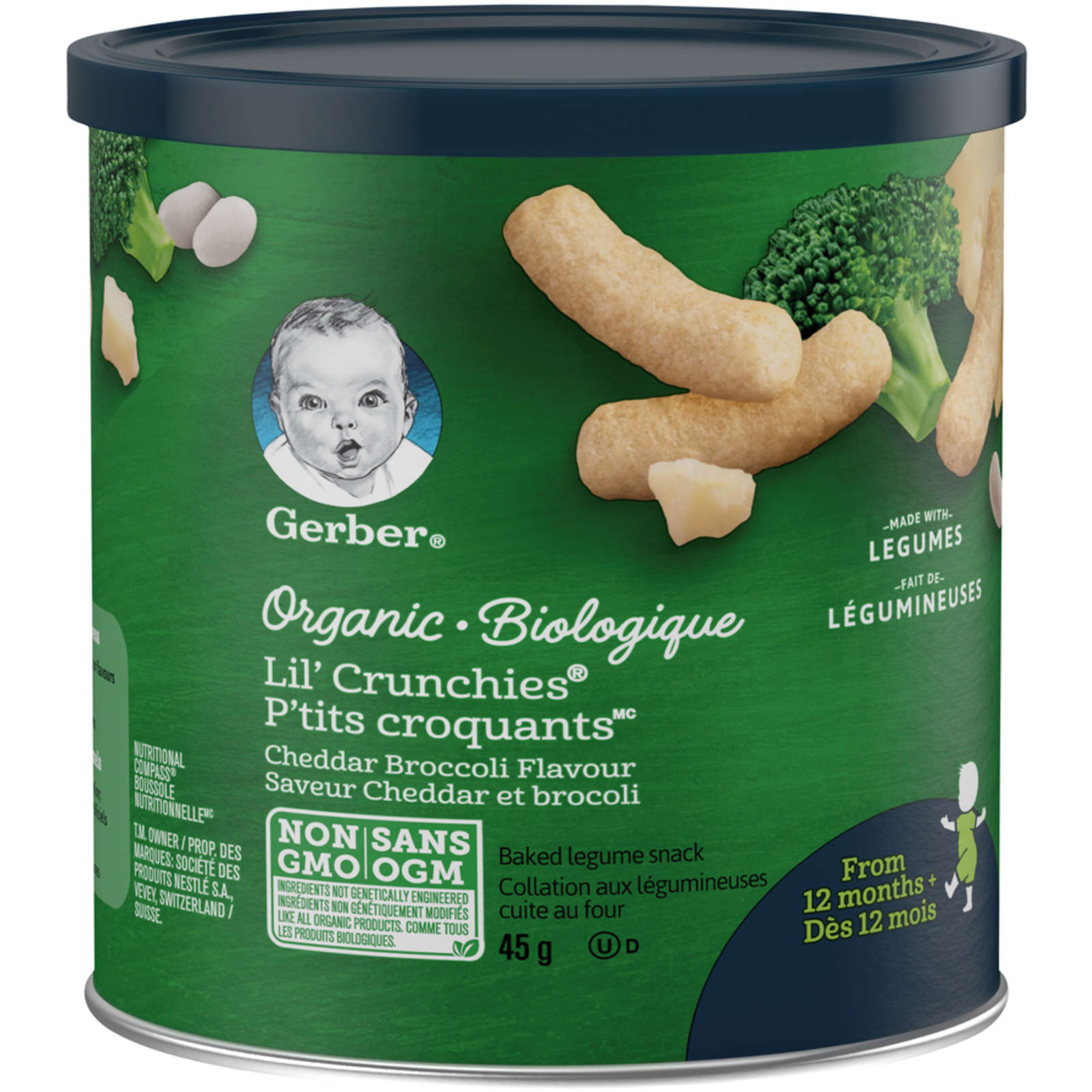 Organic LIL' CRUNCHIES, Cheddar Broccoli