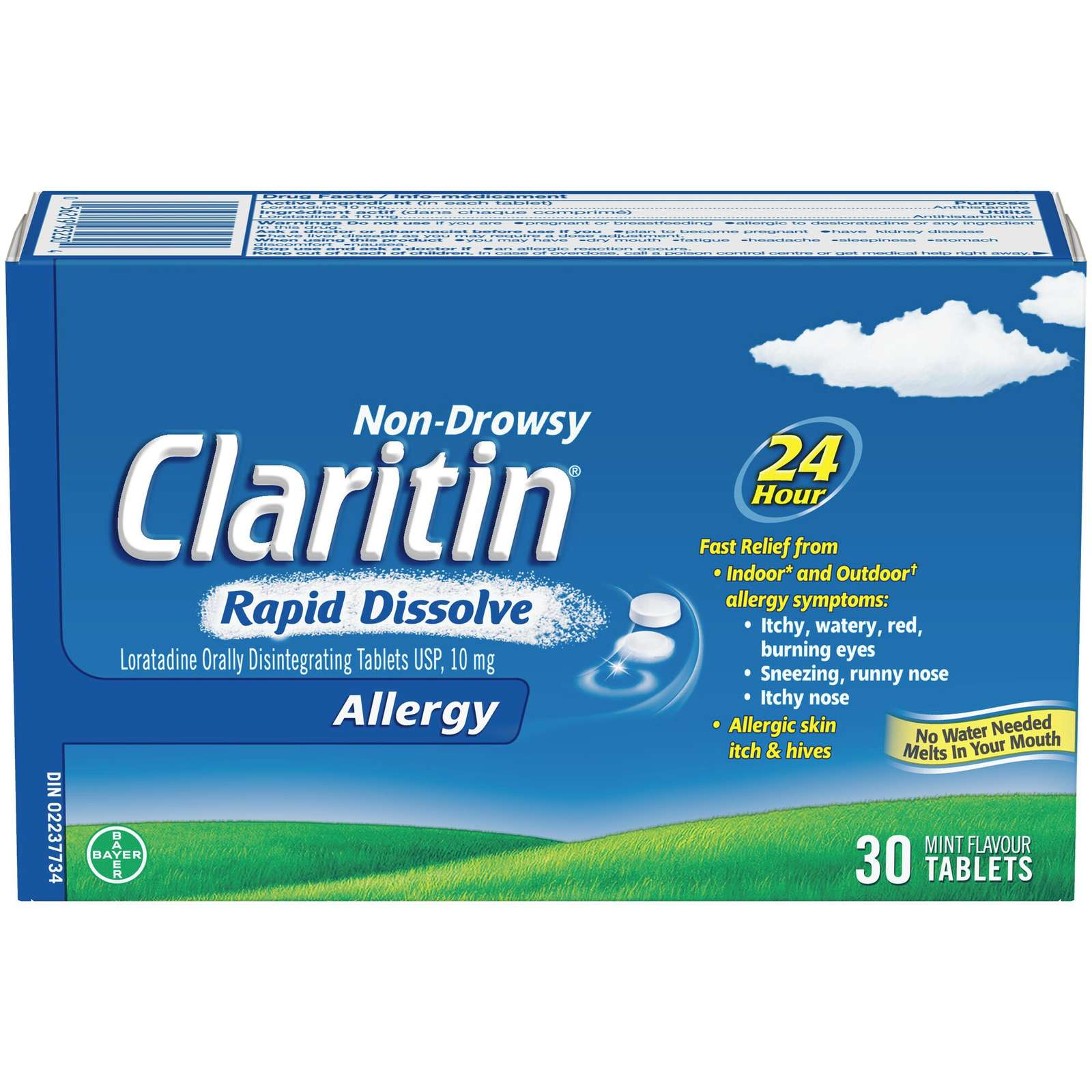 Claritin Rapid Dissolve Allergy Medicine, 24-Hour Non-Drowsy Relief 10 mg, 30 Tablets