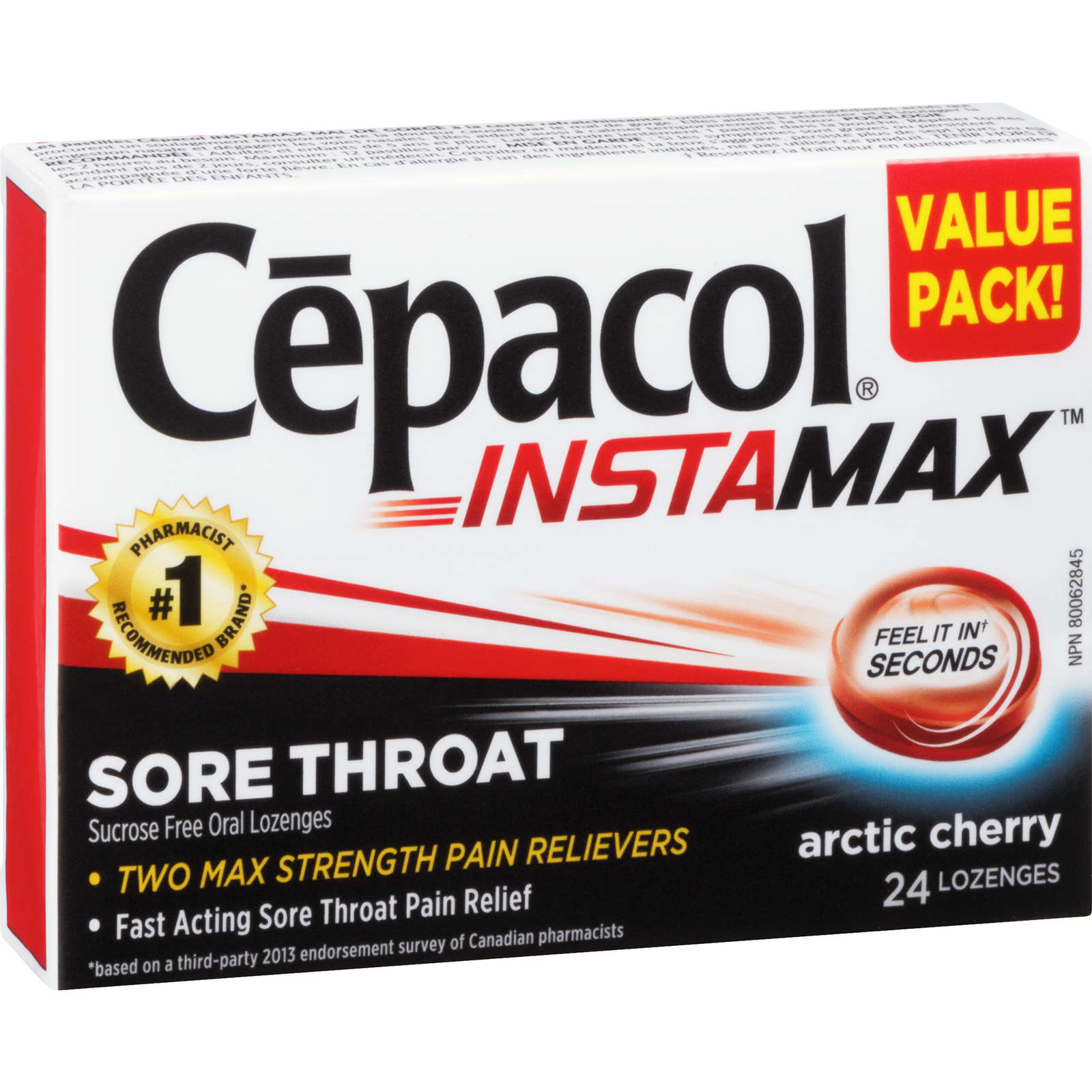 Cepacol® Instamax Arctic Cherry, Sore Throat Lozenges, 24 ct
