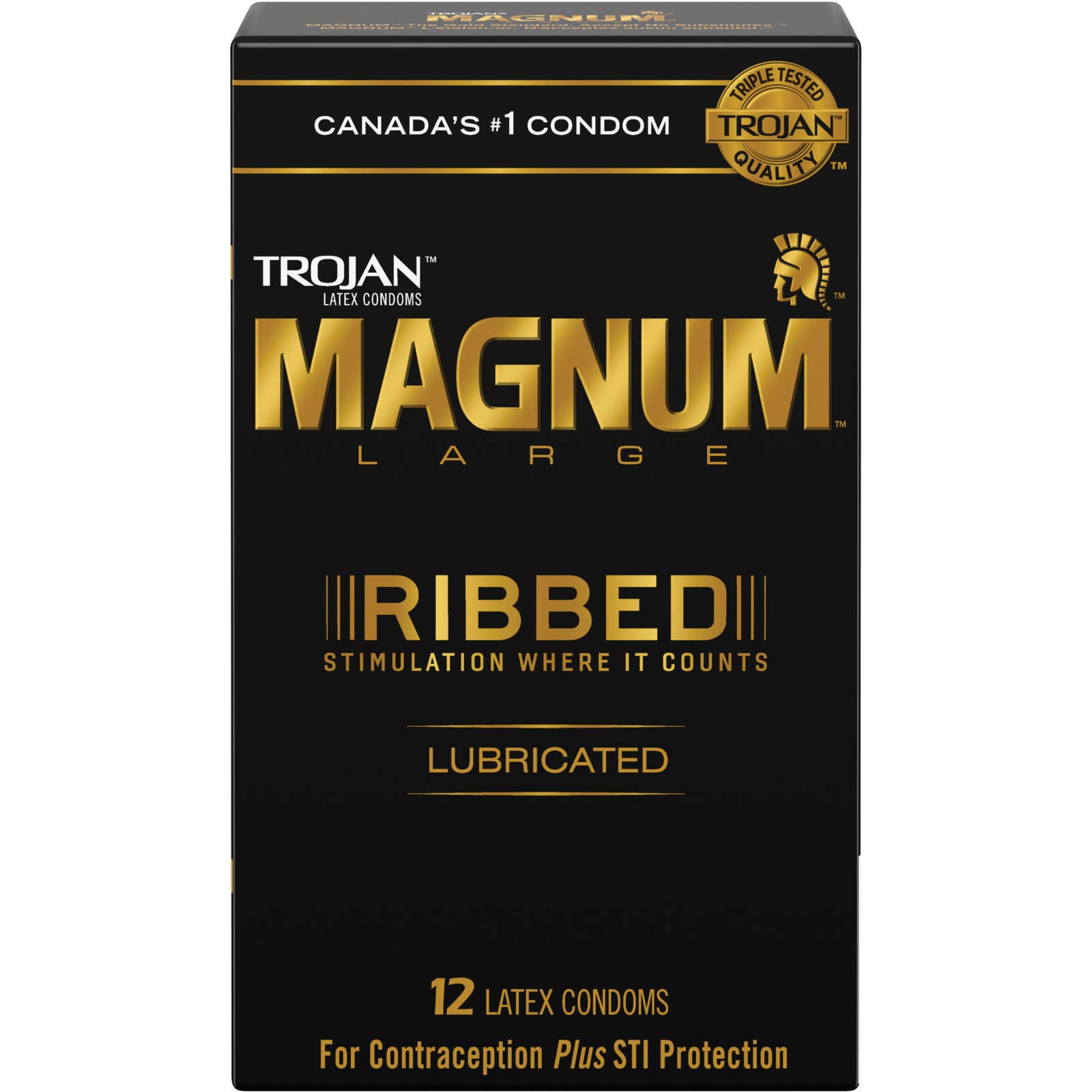 Magnum Ribbed Large Size Lubricated Condoms