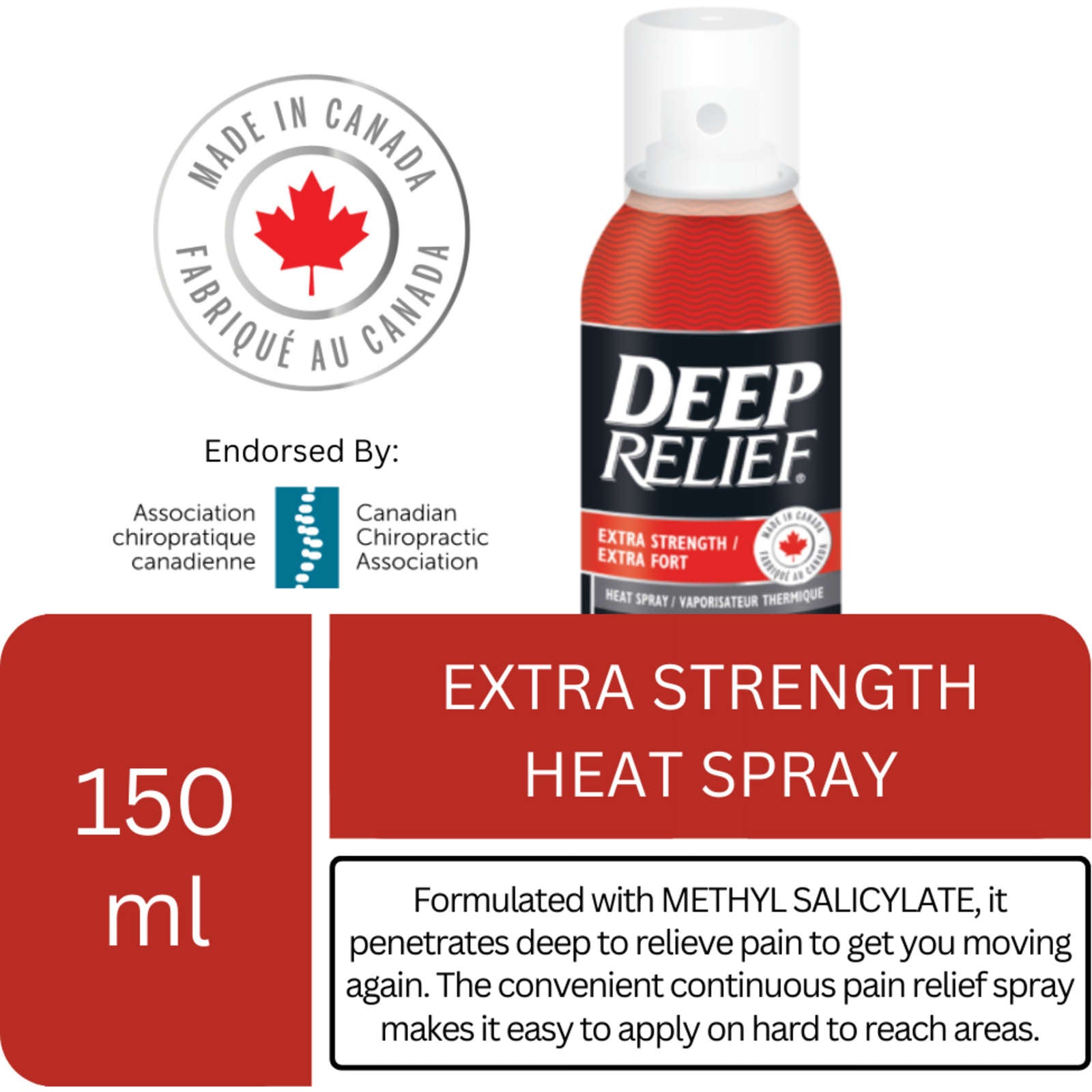 Extra Strength Heat Pain Relief Spray, Treat Sore Muscles and Joints