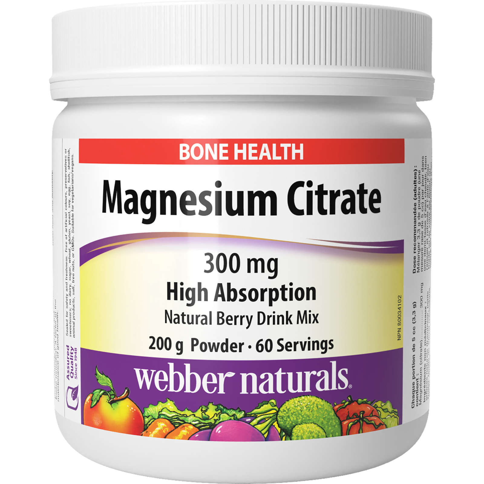 Magnesium Citrate High Absorption 300 mg Natural Berry