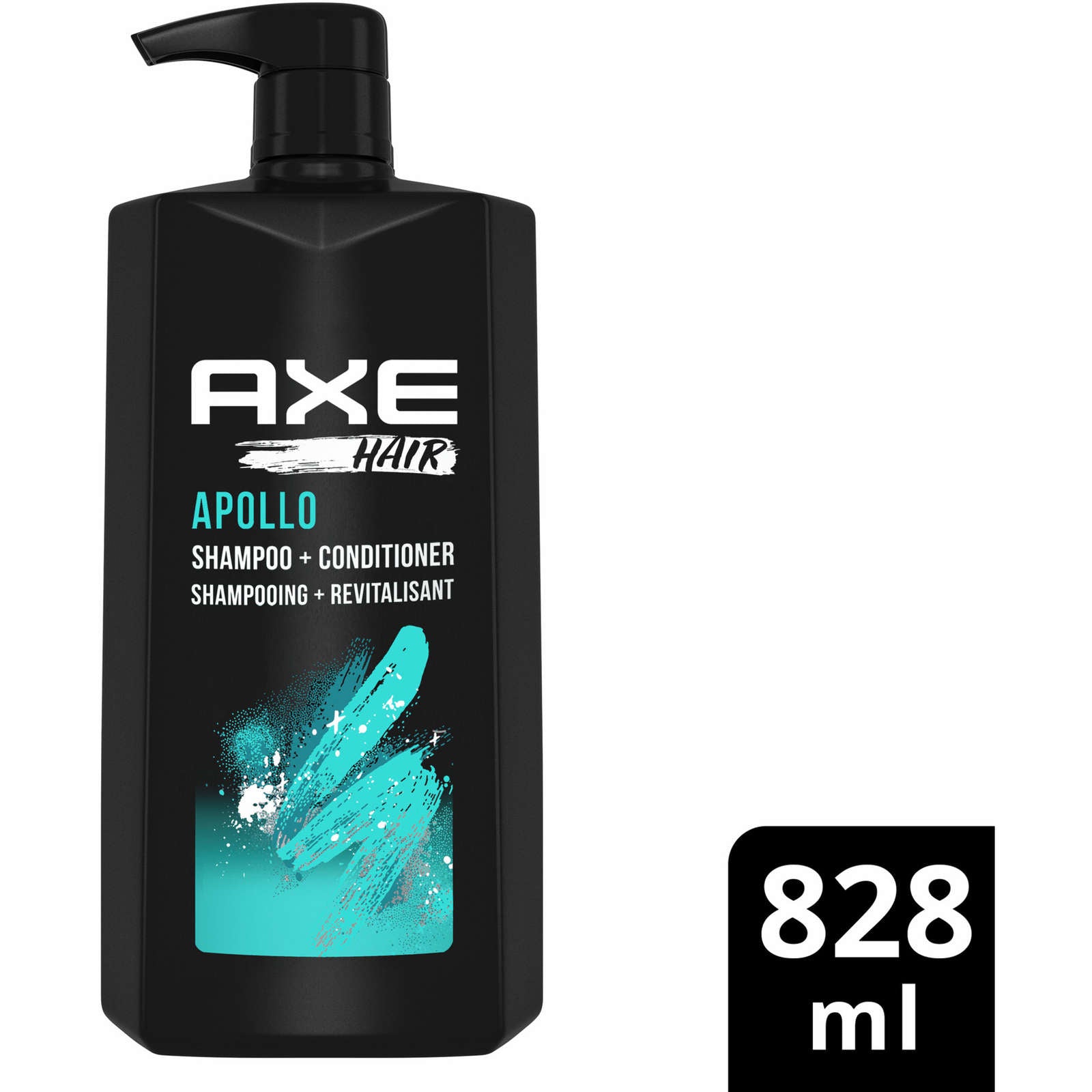 2-in-1 Shampoo and Conditioner for men's hair Apollo leaves hair feeling soft, touchable and clean 828 ml