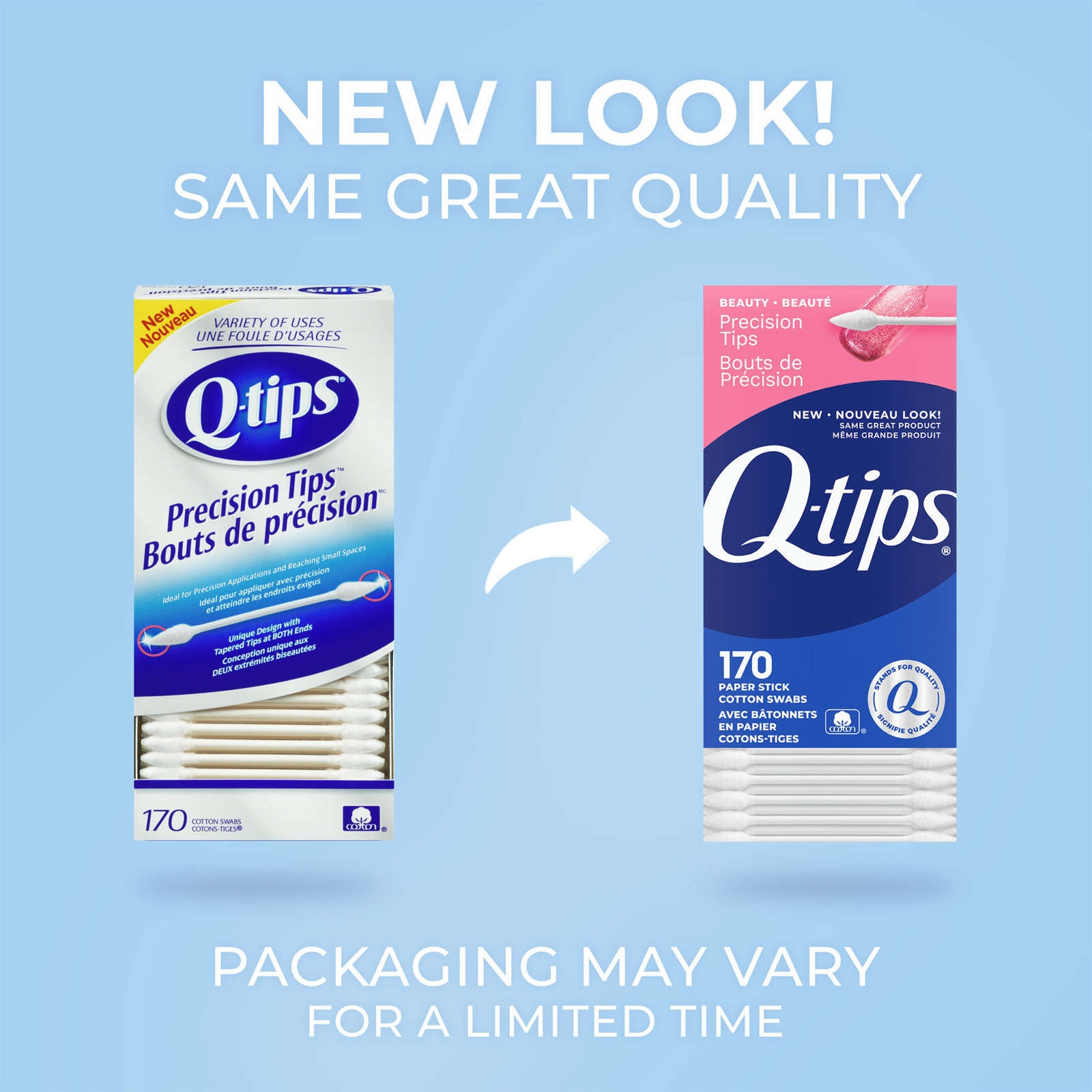 Q-tips Precision Tips Cotton Swabs 170 ct