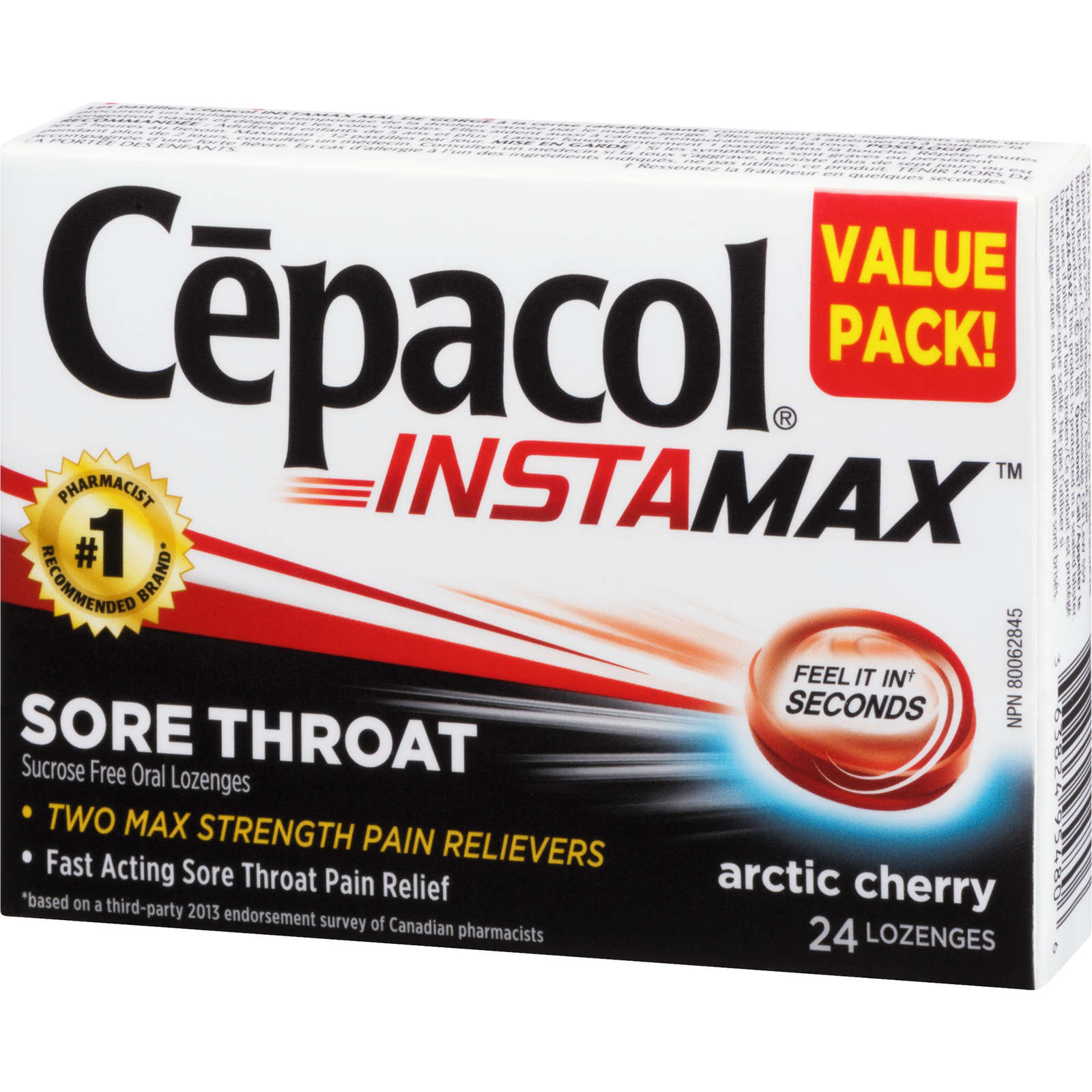 Cepacol® Instamax Arctic Cherry, Sore Throat Lozenges, 24 ct