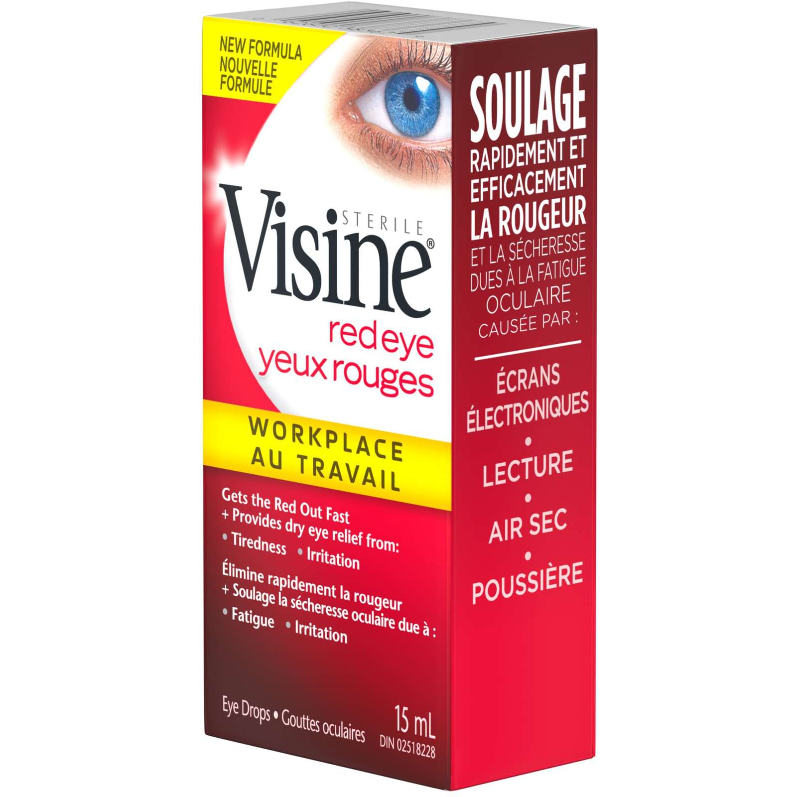 Workplace Eye Drops- Polyethylene Glycol, Hydrochloride - Dust Irritation, Dry Eyes, Red Eye, Strained Eyes