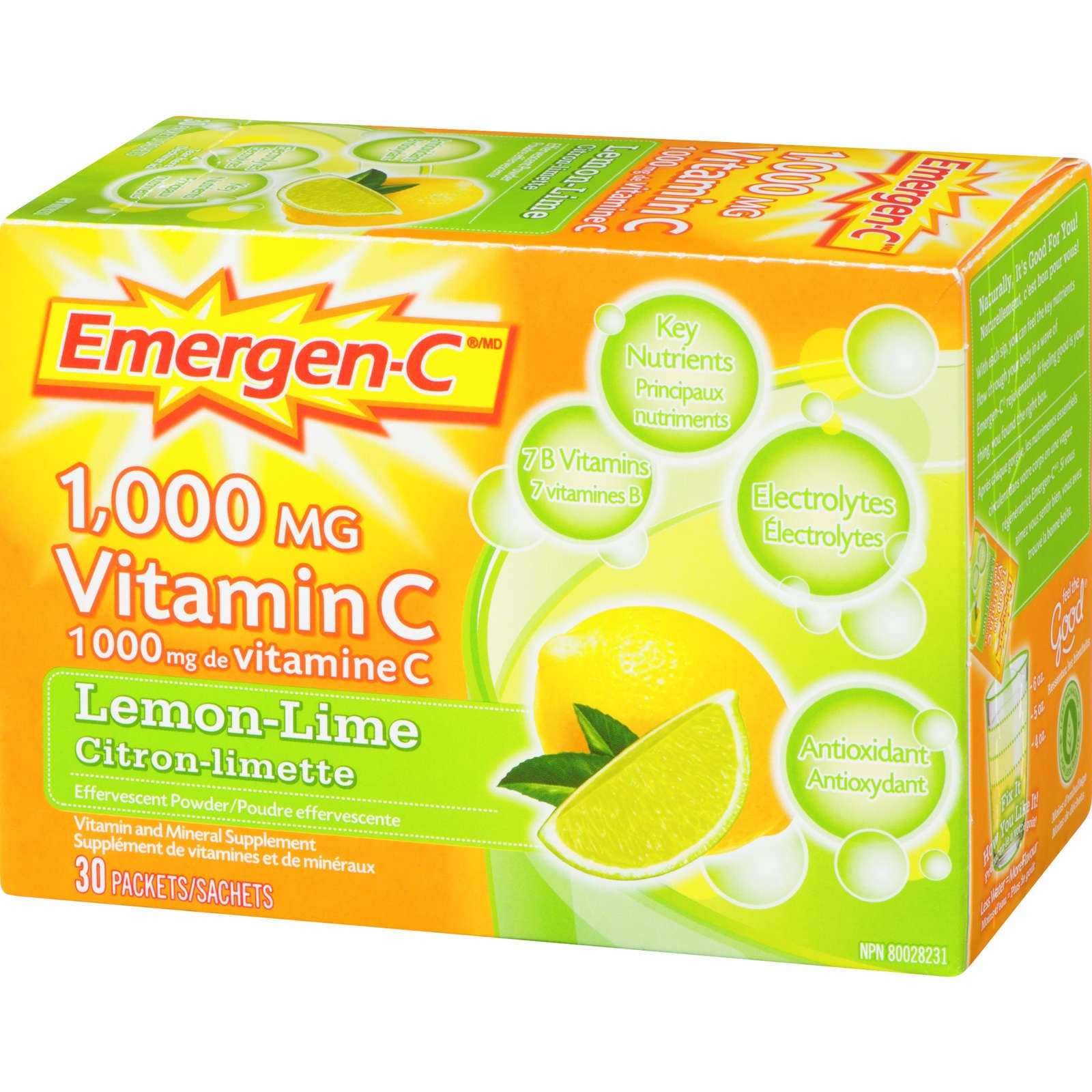 Vitamin C & Mineral Supplement Fizzy Drink Mix, Lemon Lime