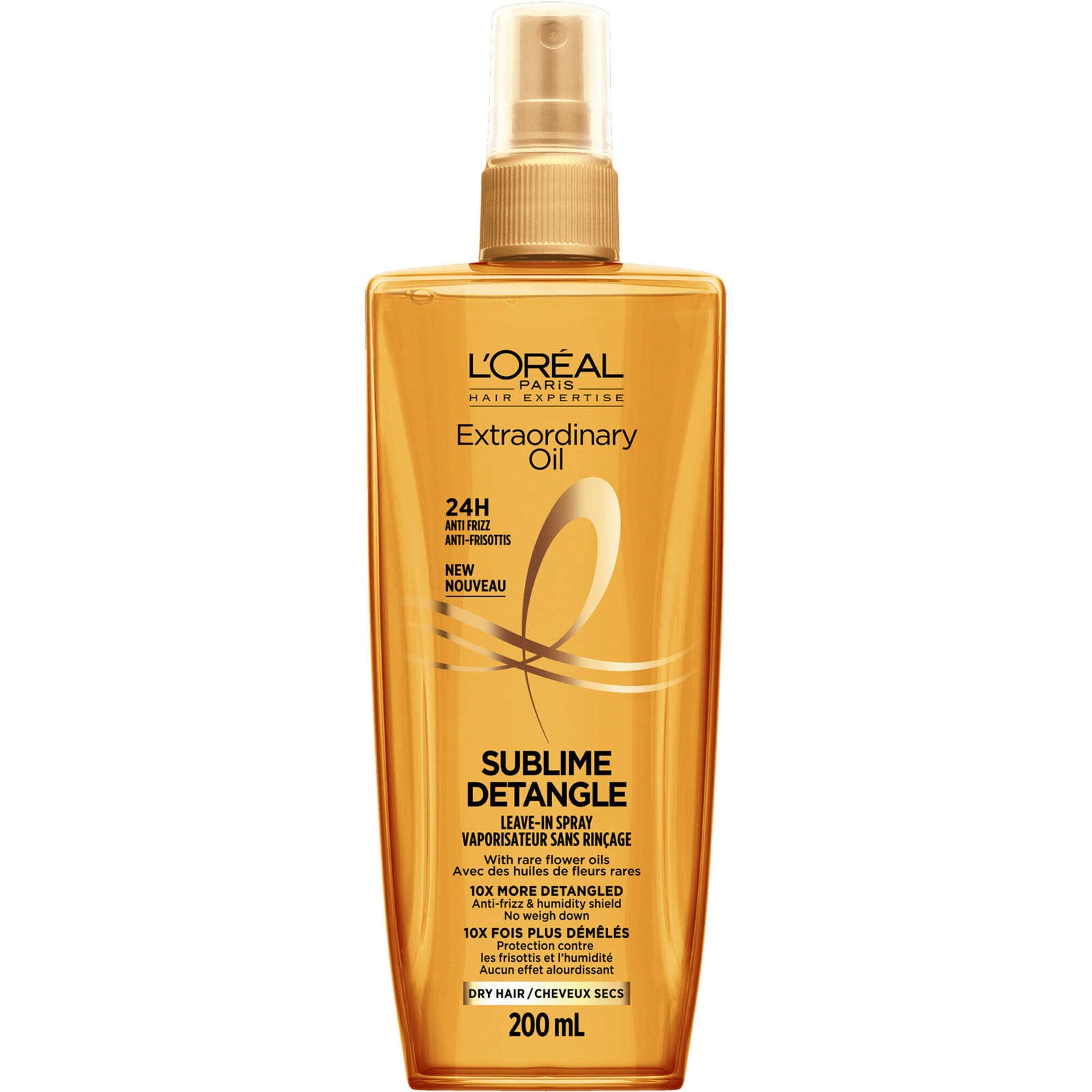 L'Oreal Paris Extraordinary Oil Sublime Detangle Leave-In Spray, Anti Frizz, For Dry hair