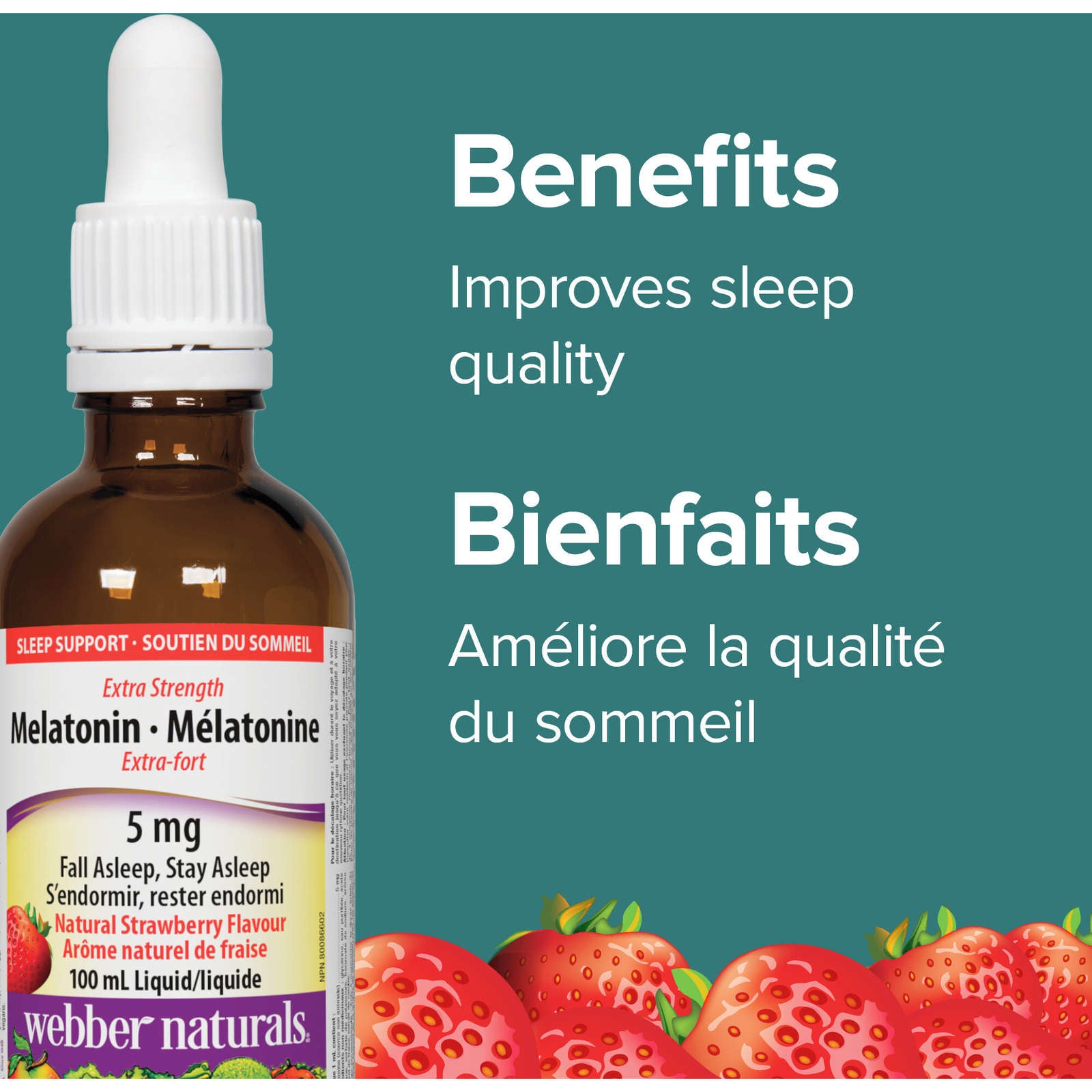 Melatonin Extra Strength 5 mg Natural Strawberry